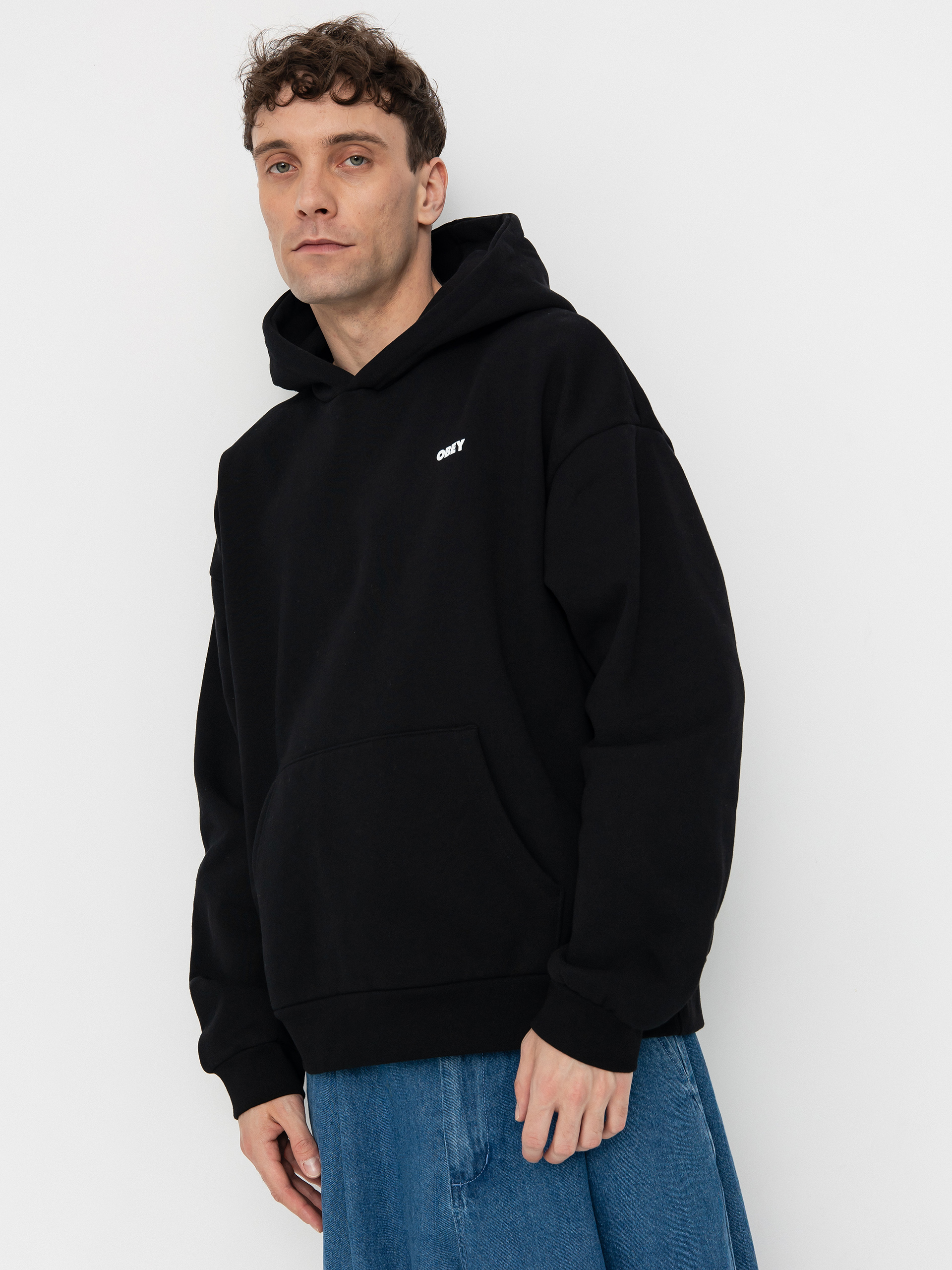 Hanorac cu glugă OBEY Bold Icon Extra Heavy HD (black)