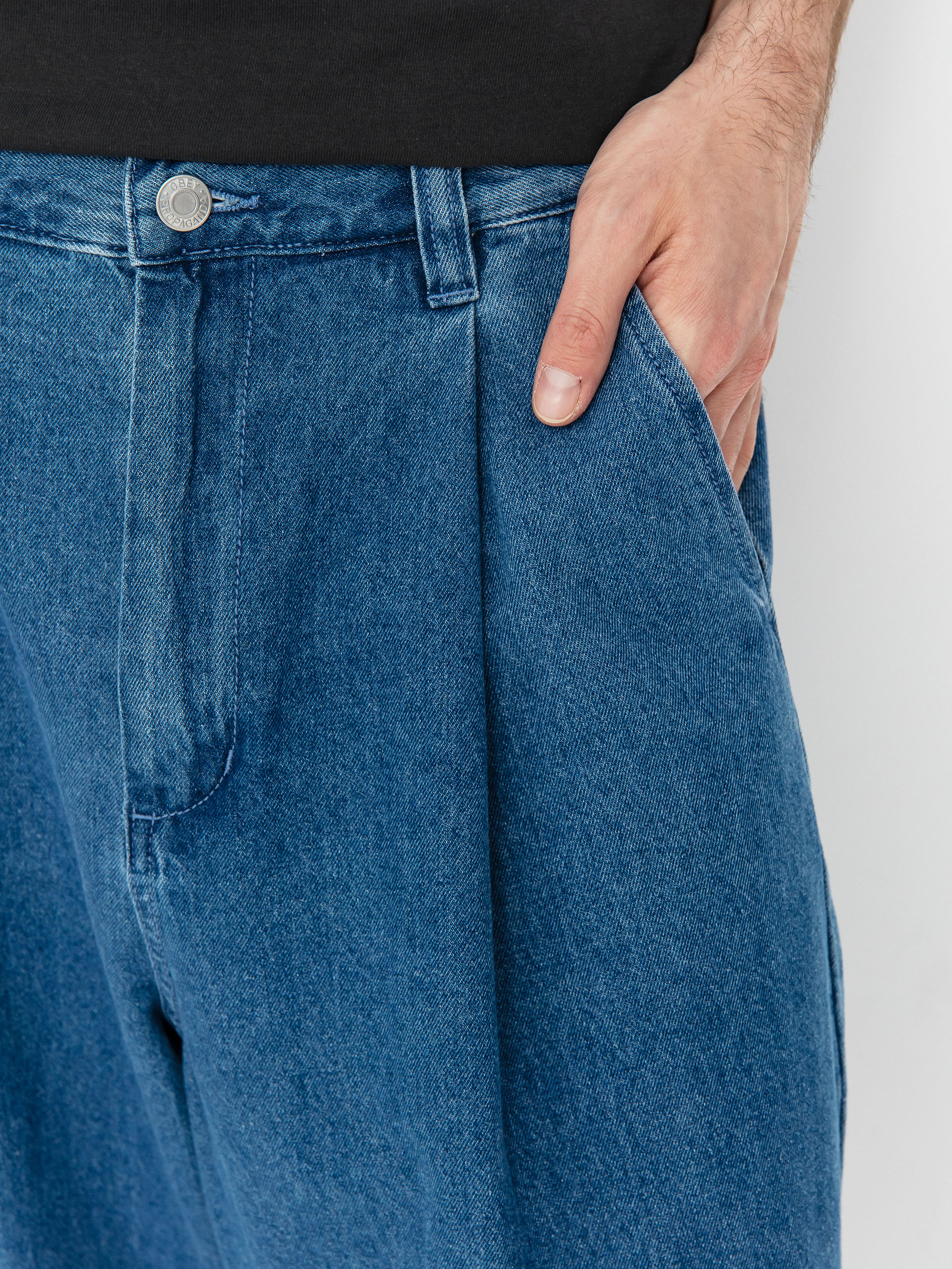 Pantaloni OBEY Oliver Denim Pleated (light indigo)
