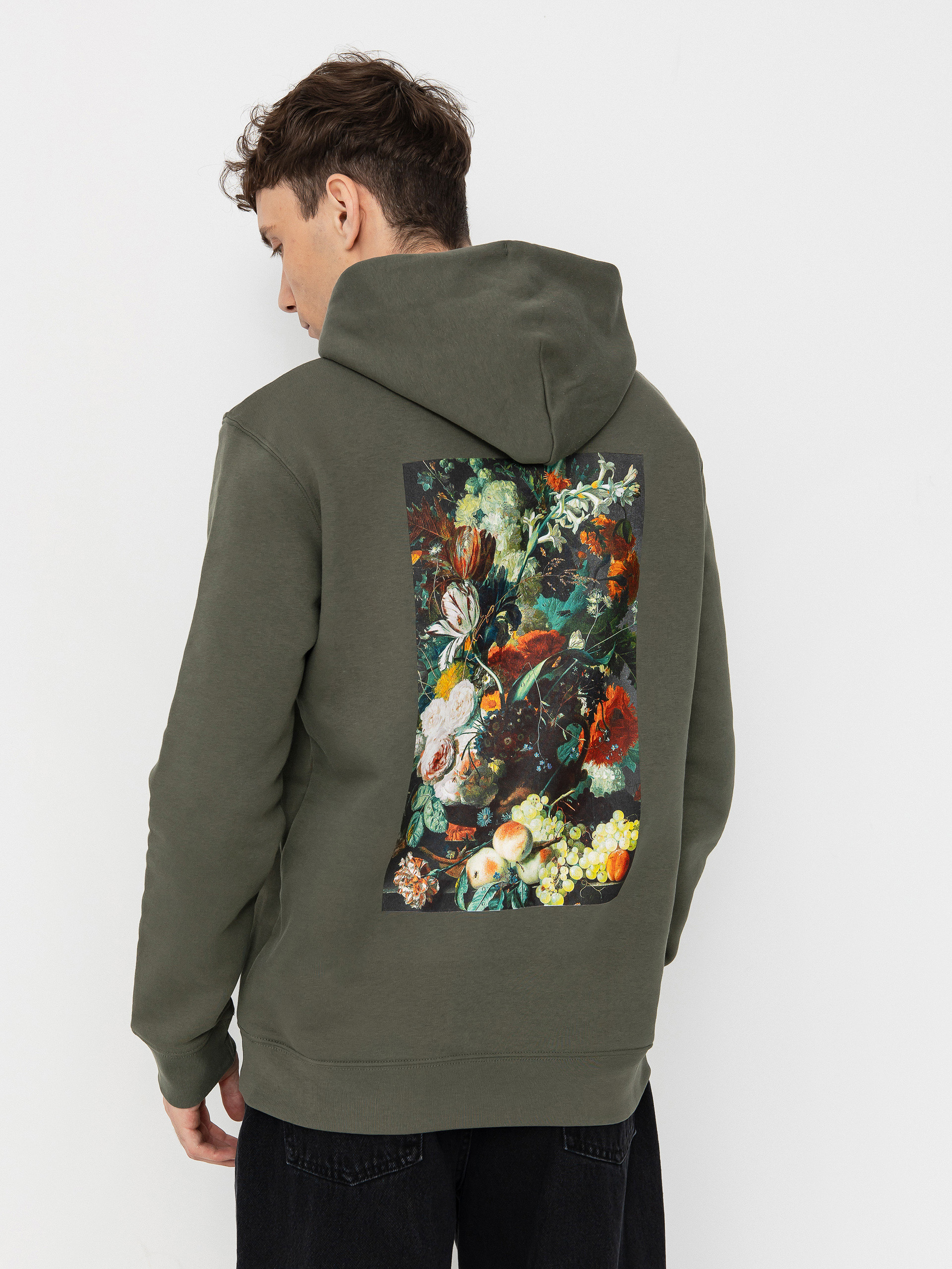 Hanorac cu glugă Poetic Collective Flower HD (khaki)