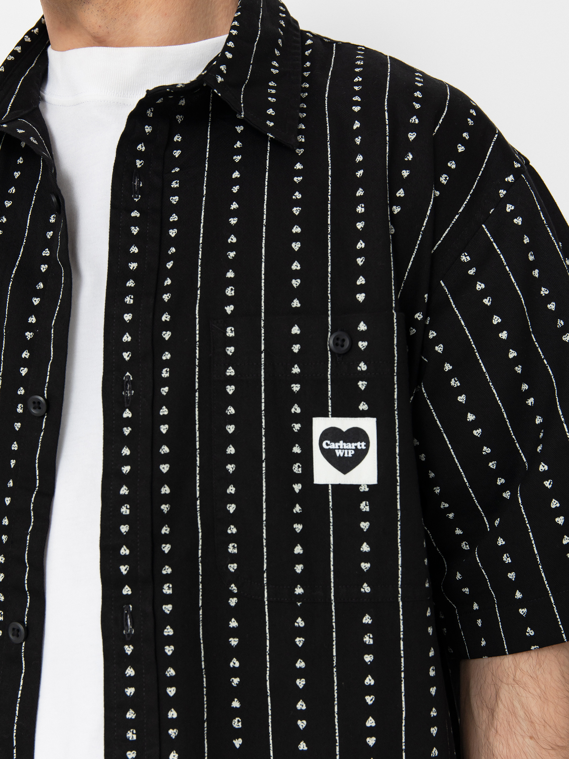 Cămașă Carhartt WIP Drewe (heart c pinstripe/black/natural)
