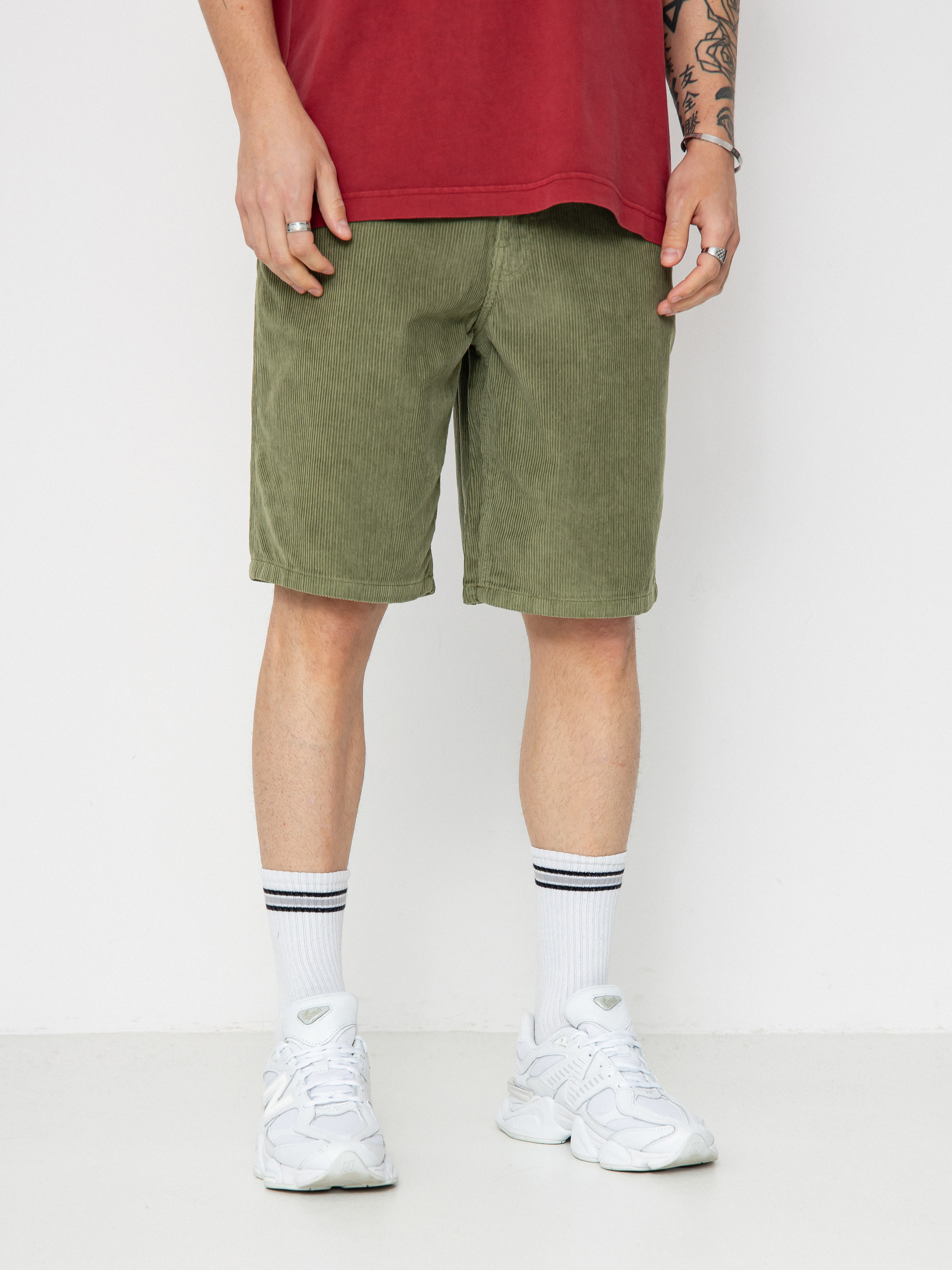 Pantaloni scurți Vans Check 5 Loose Corduroy (loden green)