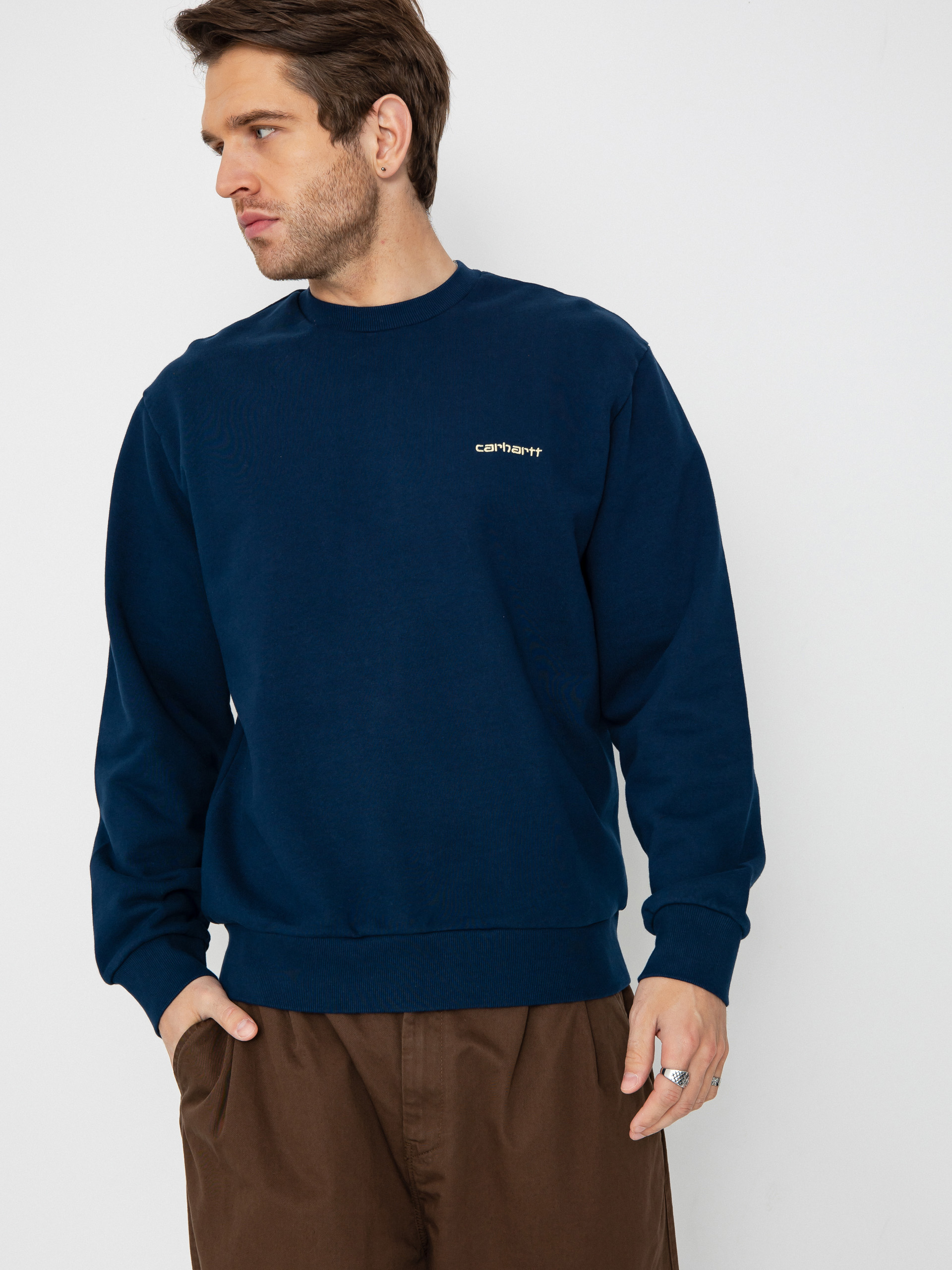 Hanorac Carhartt WIP Script Embroidery (ink/air yellow)
