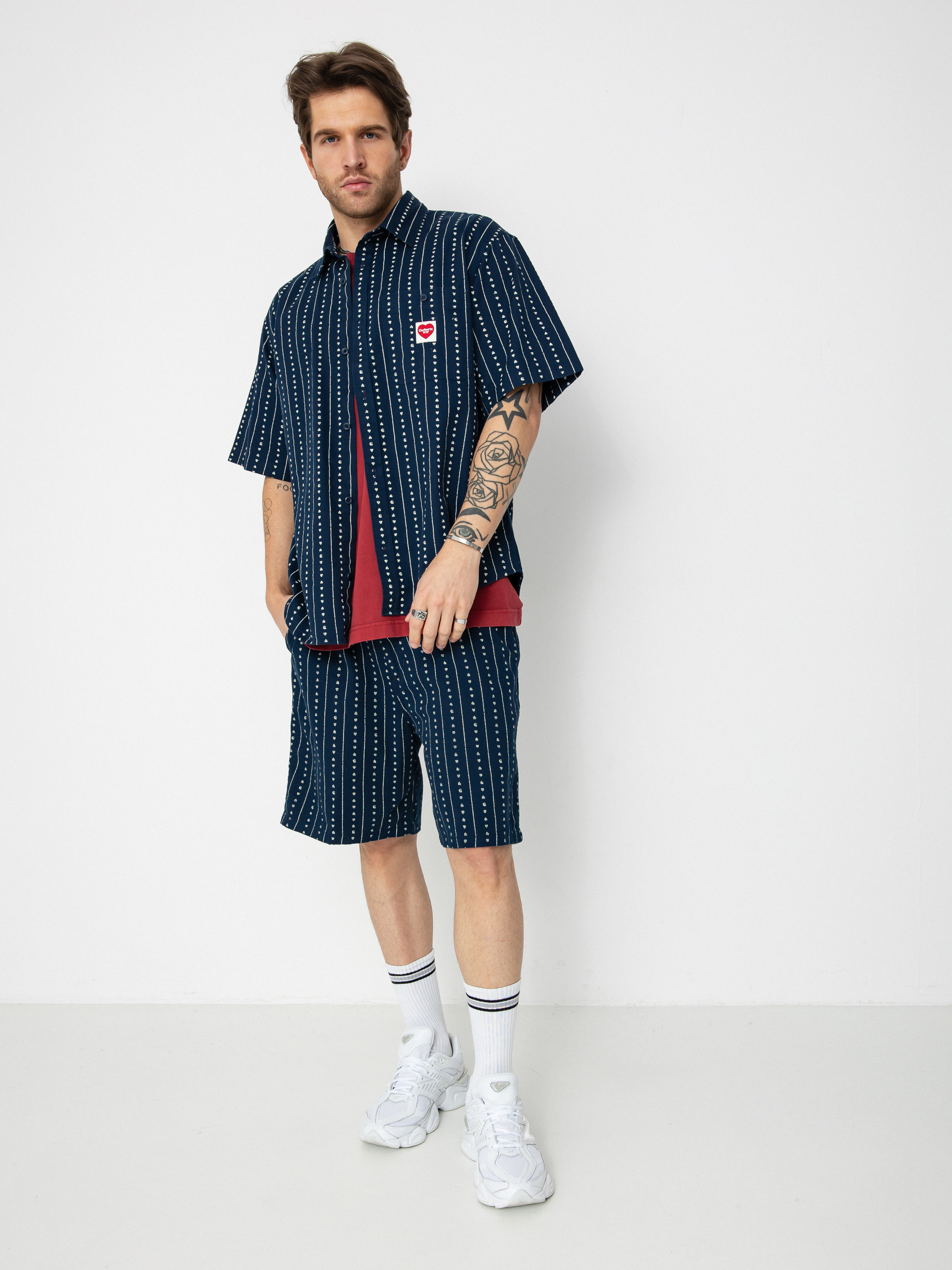 Cămașă Carhartt WIP Drewe (heart c pinstripe/ink/natural)