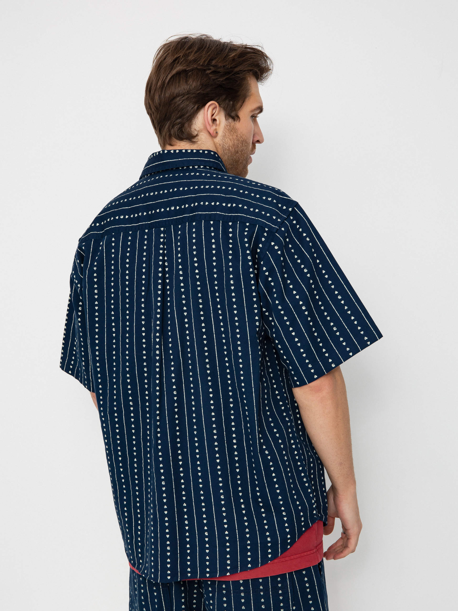 Cămașă Carhartt WIP Drewe (heart c pinstripe/ink/natural)