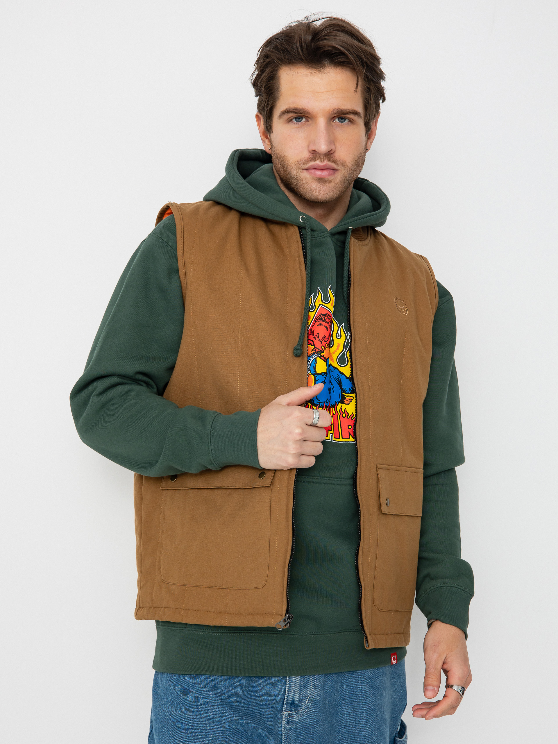 Hanorac cu glugă Spitfire Demonseed HD (alpine green/multi color print)