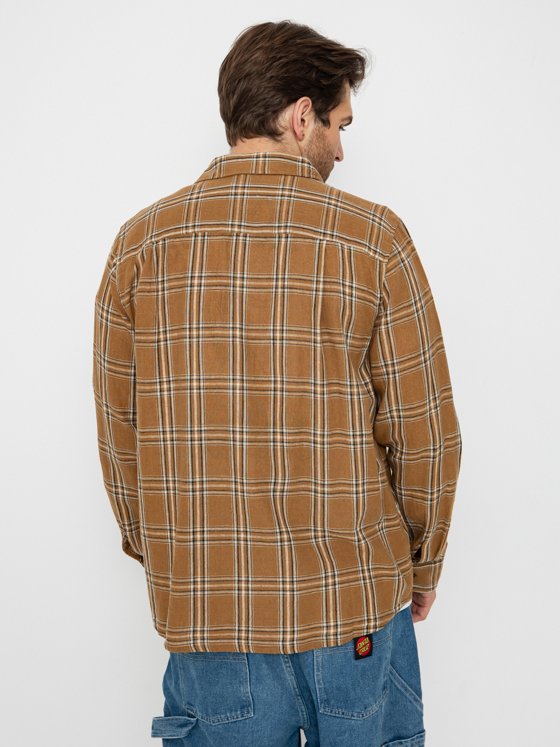 Cămașă Brixton Charter Linen Blend Ls (washed cooper/whitecap plaid)