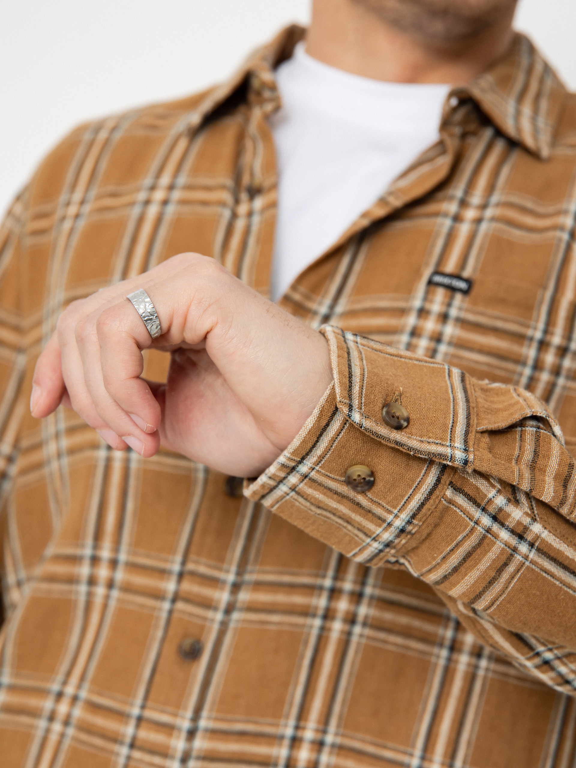 Cămașă Brixton Charter Linen Blend Ls (washed cooper/whitecap plaid)