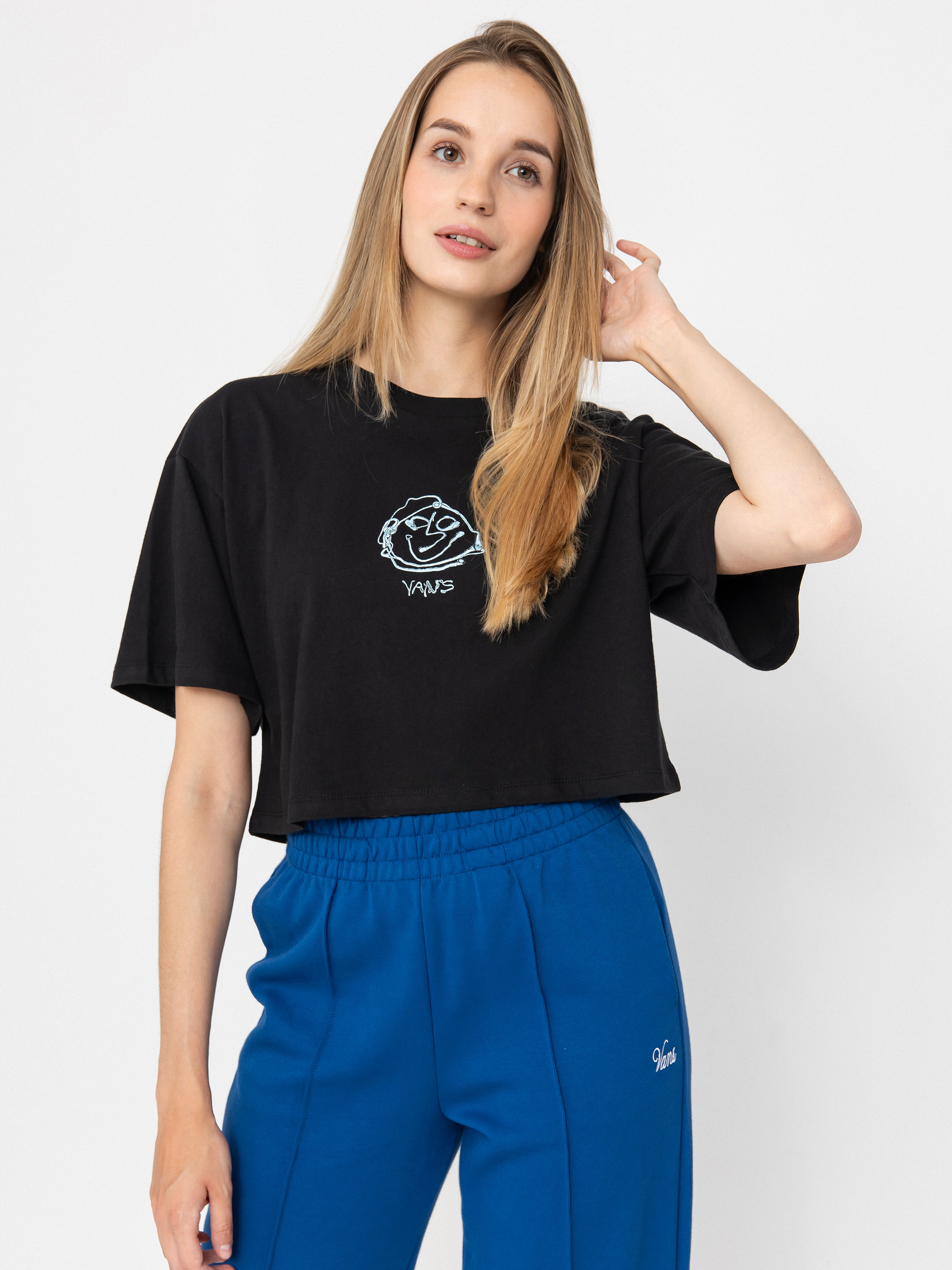 Tricou Vans Grinning Face Relax Crop Wmn (black)