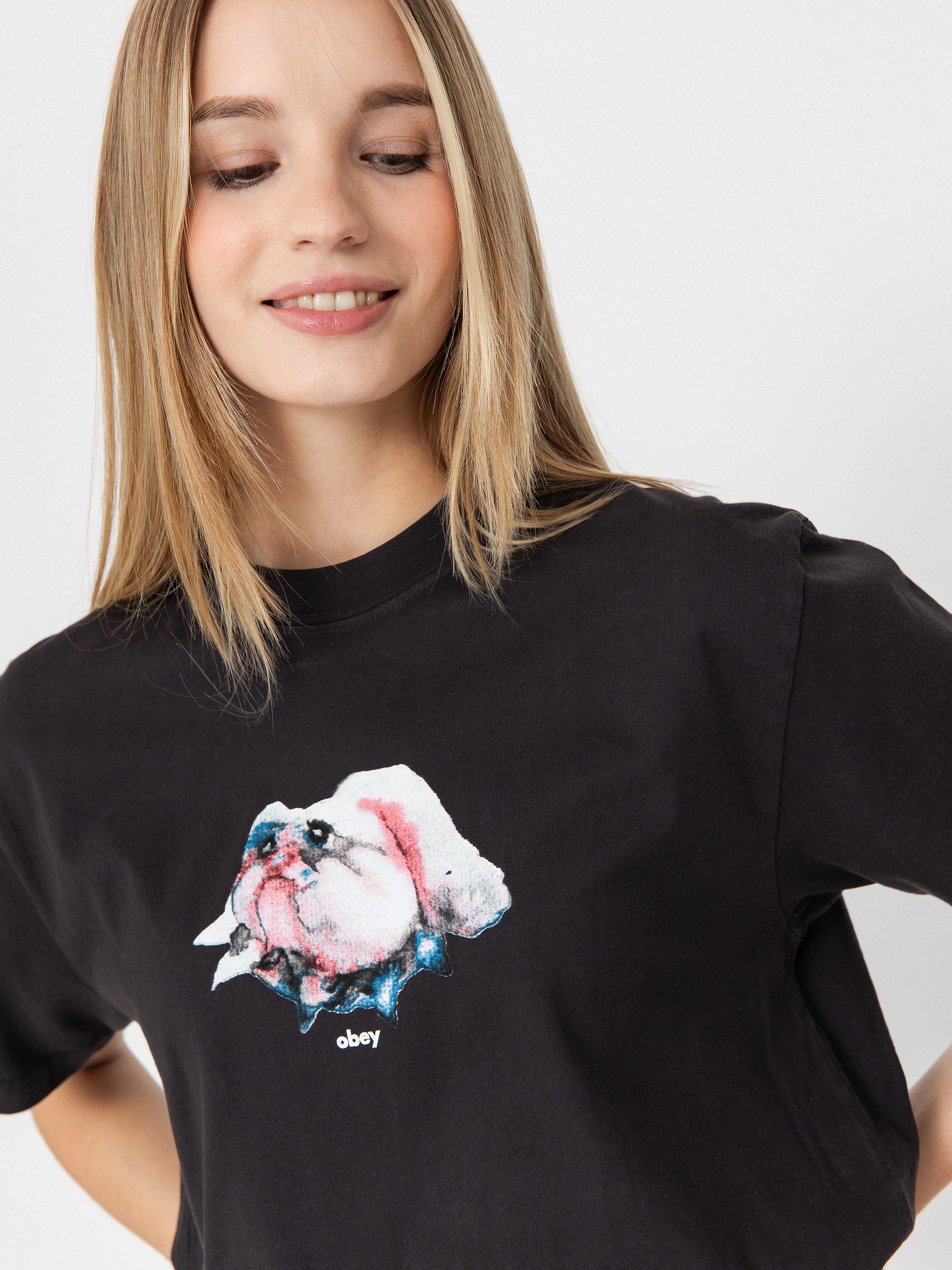 Tricou OBEY Bulldog Wmn (pigment black)