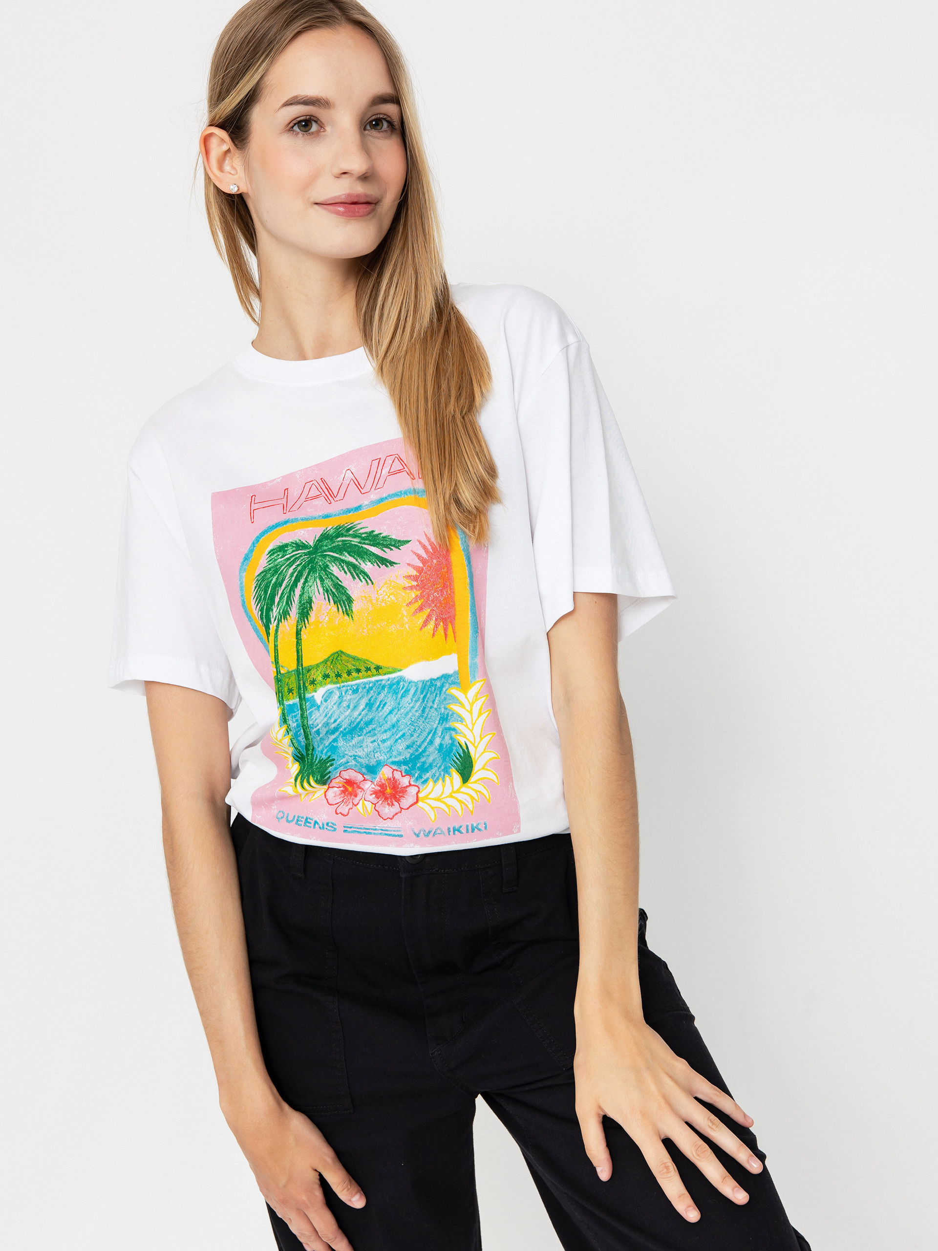 Tricou Roxy Atlas Hangloose Wmn (bright white hawaii)
