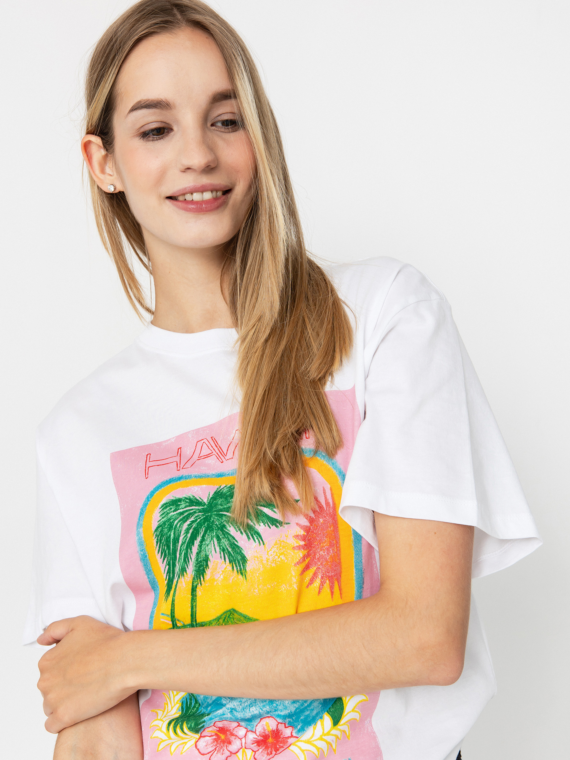 Tricou Roxy Atlas Hangloose Wmn (bright white hawaii)