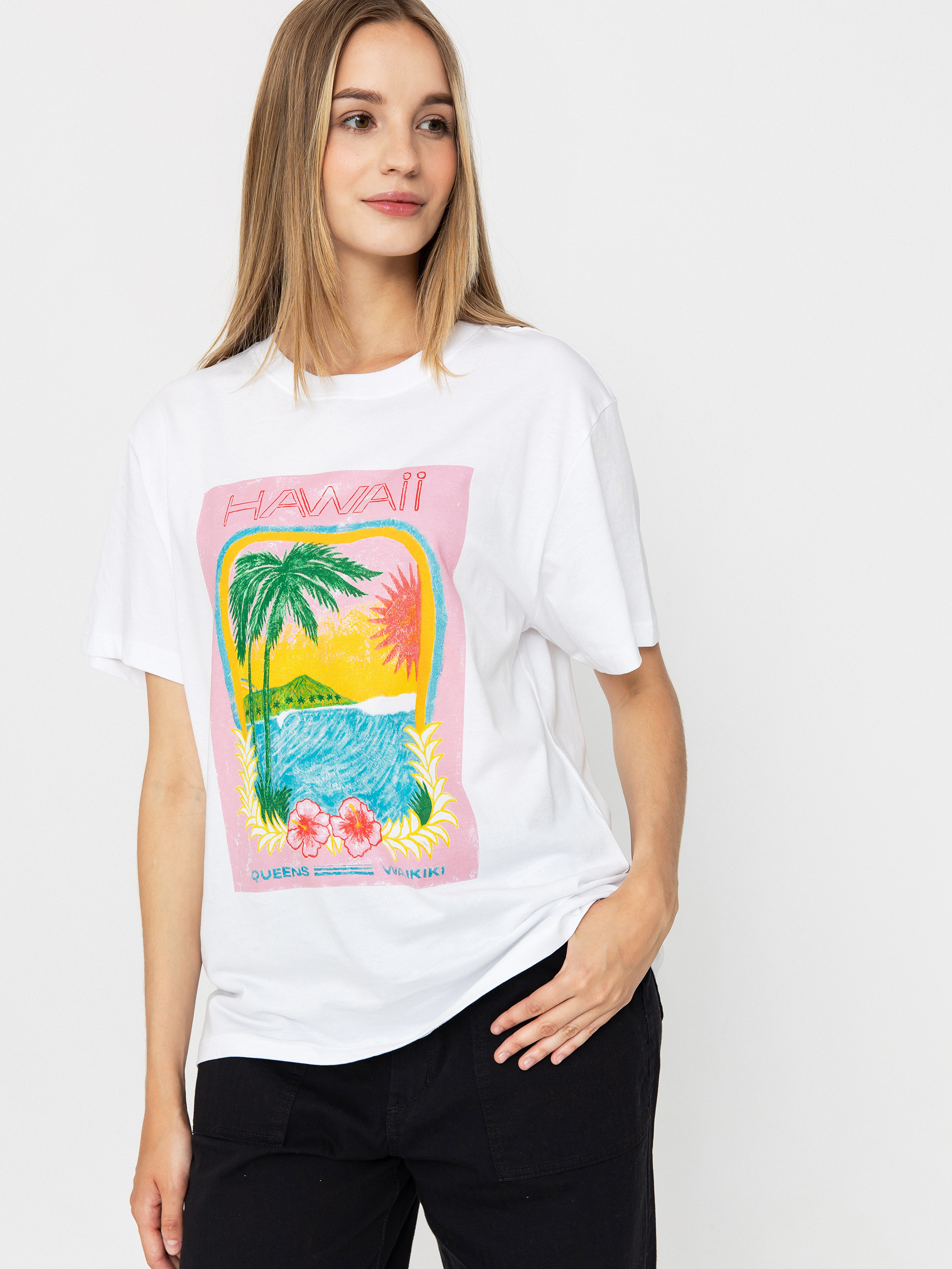Tricou Roxy Atlas Hangloose Wmn (bright white hawaii)