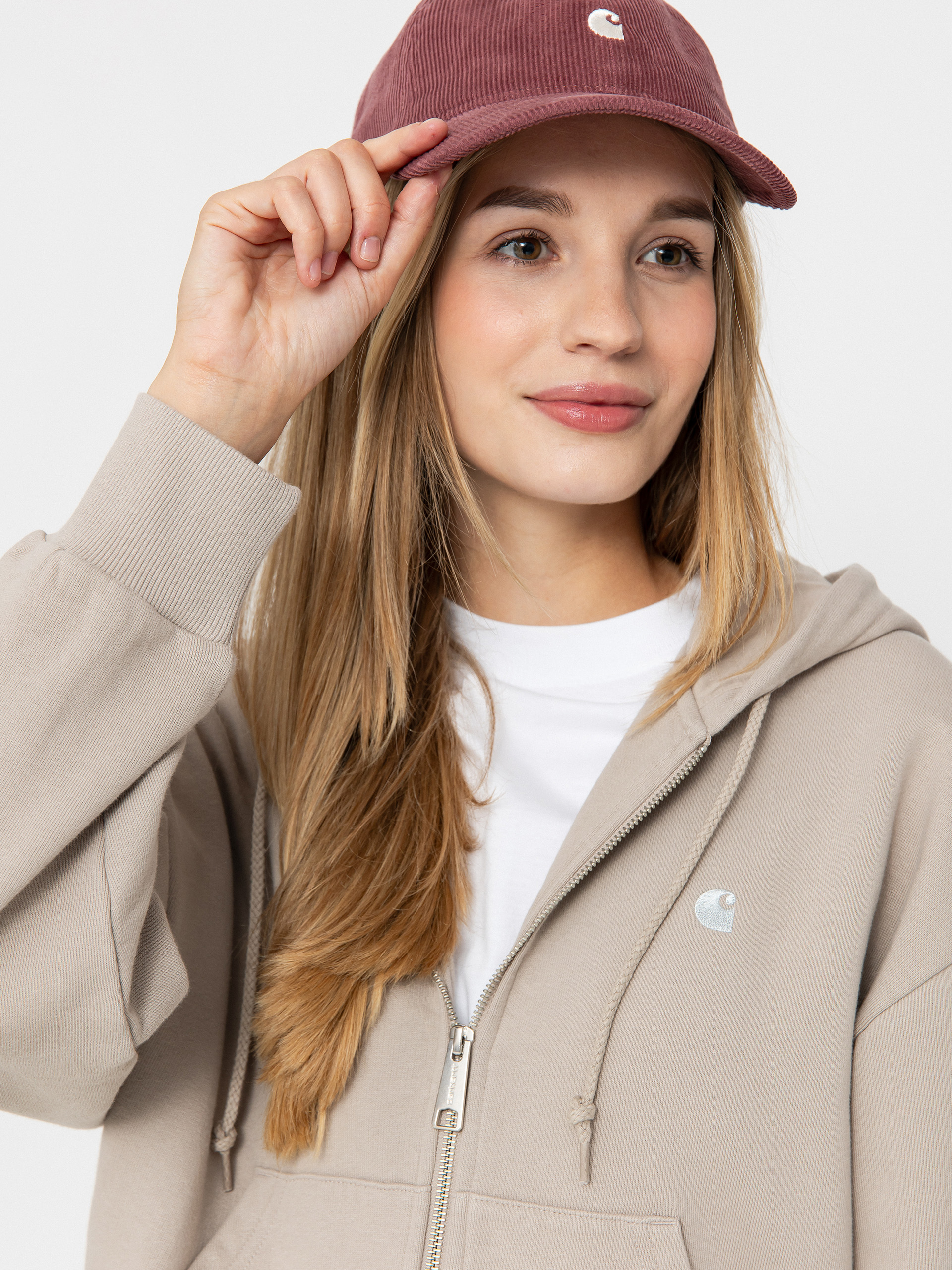 Hanorac cu glugă Carhartt WIP Casey ZHD Wmn (dusky beige/silver)