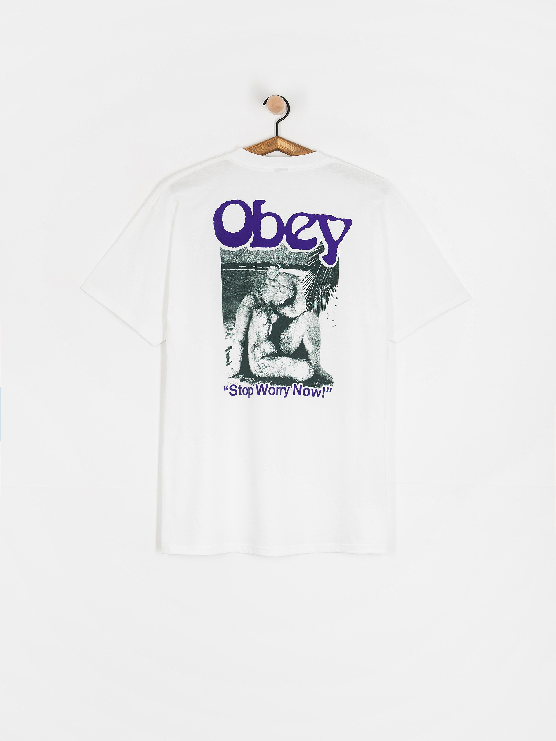 Tricou OBEY Stop Worry Now (white)
