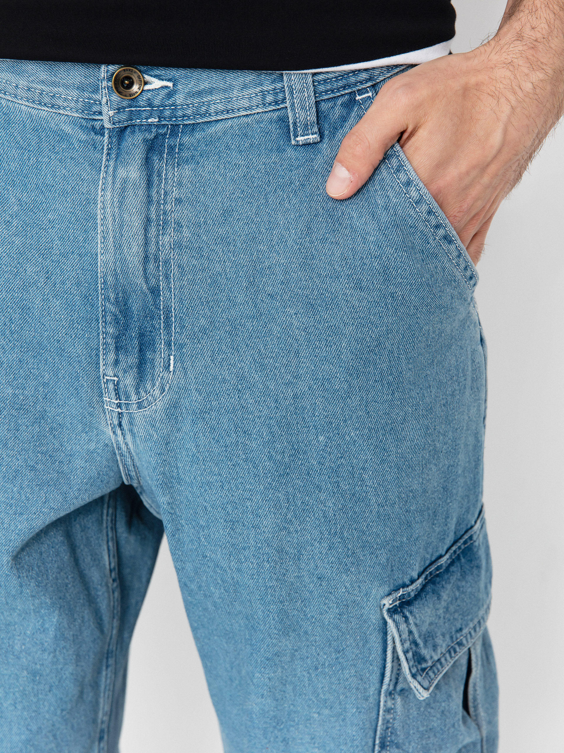 Pantaloni Vans Service Cargo Loose Denim (stonewash/blue)