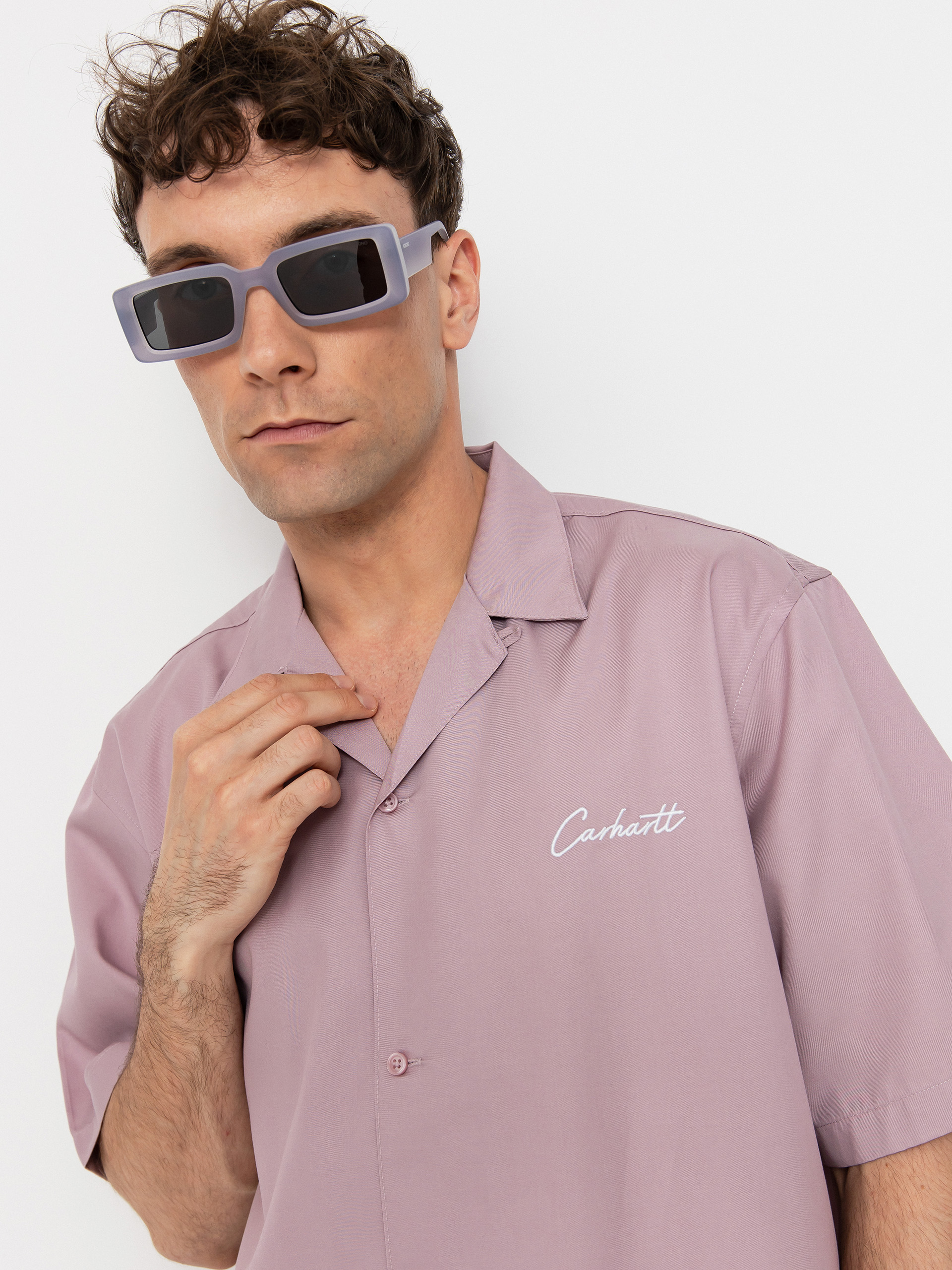 Cămașă Carhartt WIP Delray (hortensia/white)