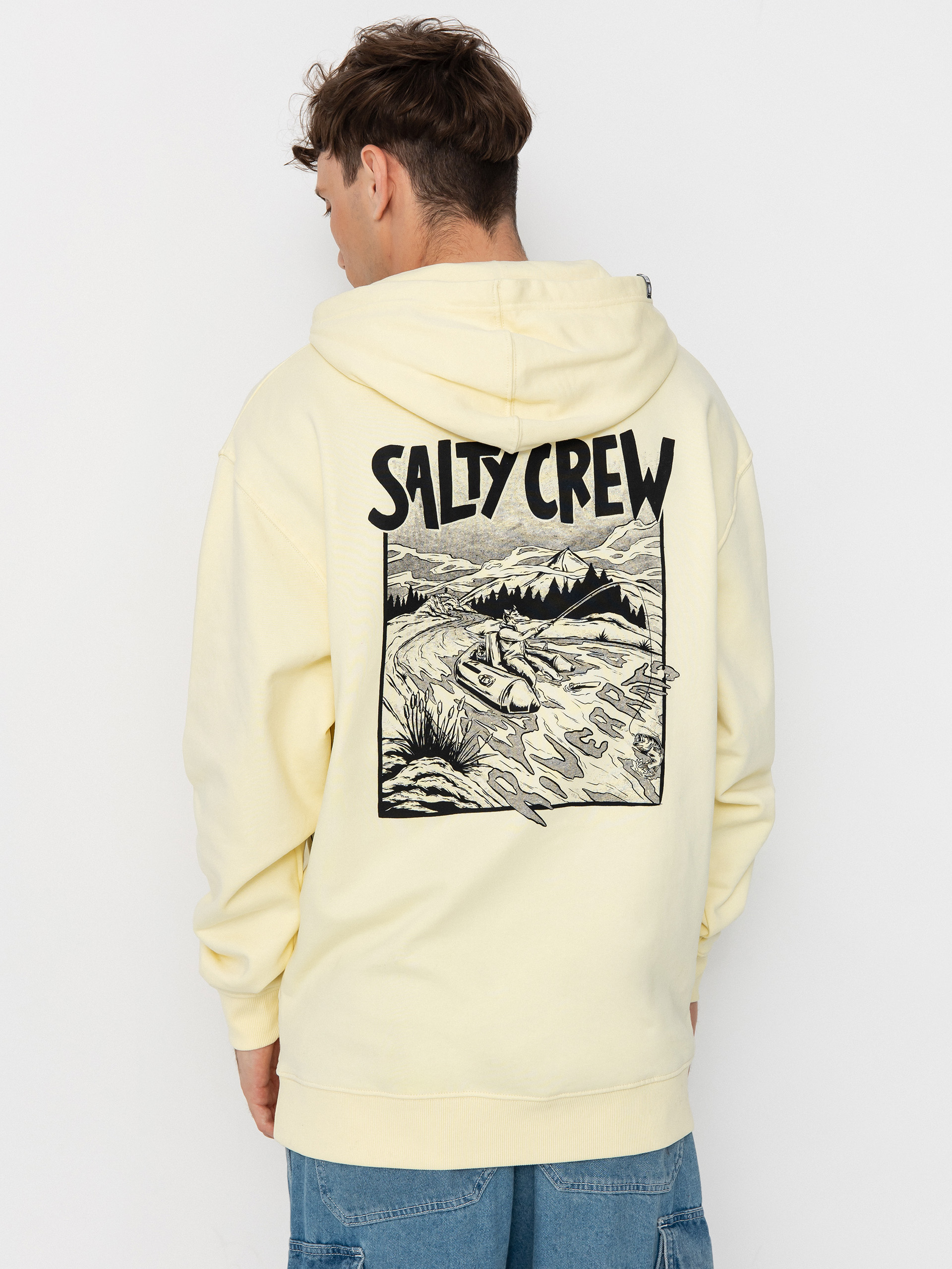 Hanorac cu glugă Salty Crew River Rats HD (transparent yellow)