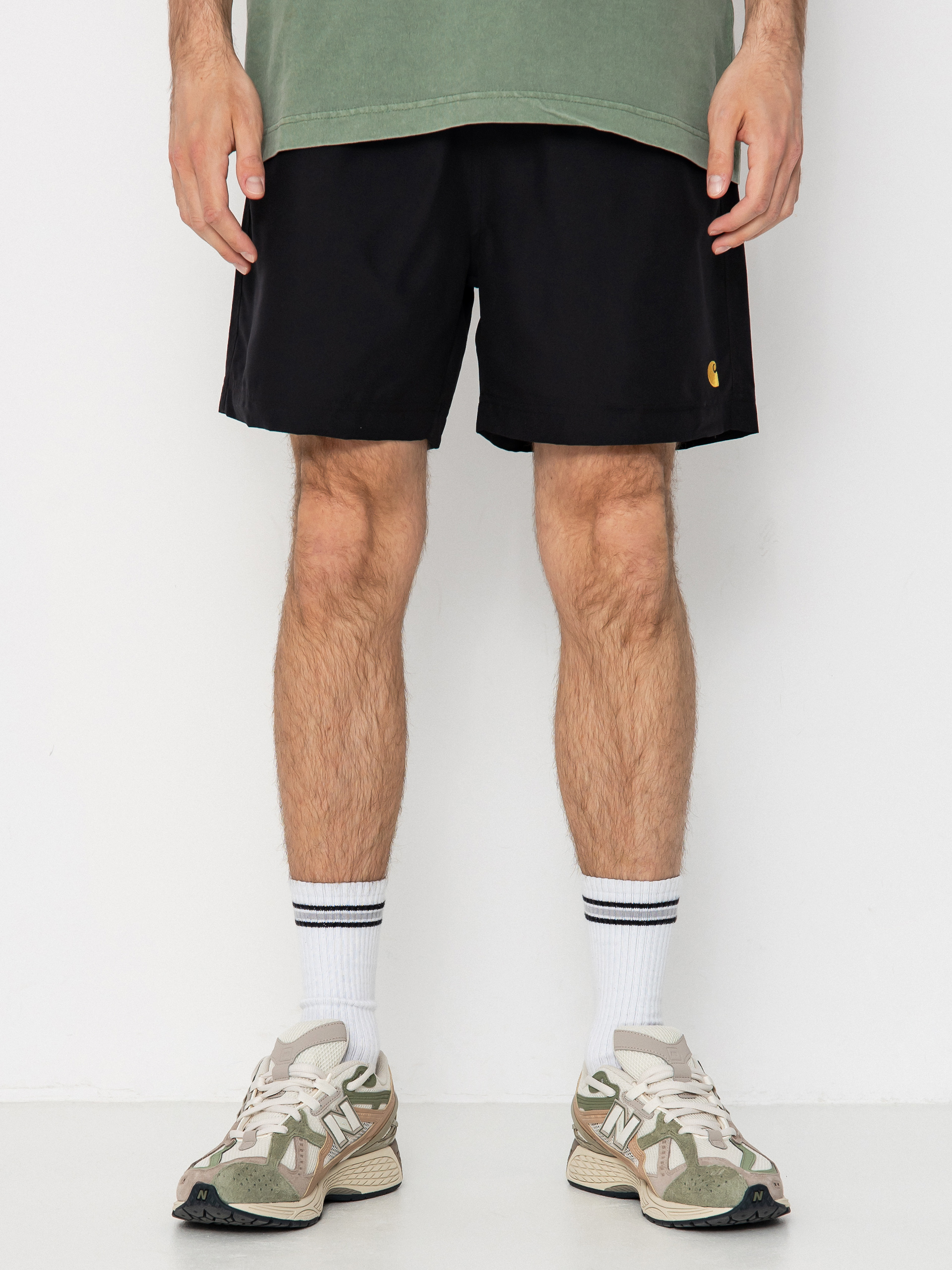 Pantaloni scurți Carhartt WIP Chase Swim (black/gold)