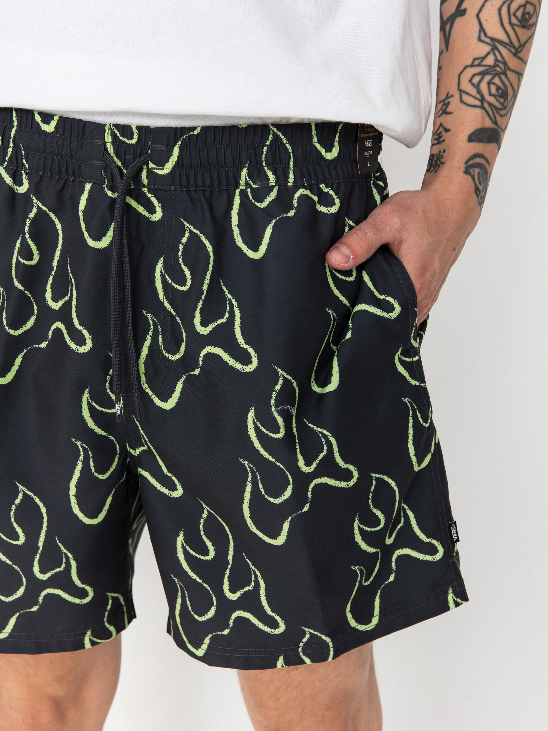 Șort Vans Primary Print Elastic (asphalt/shadow lime)
