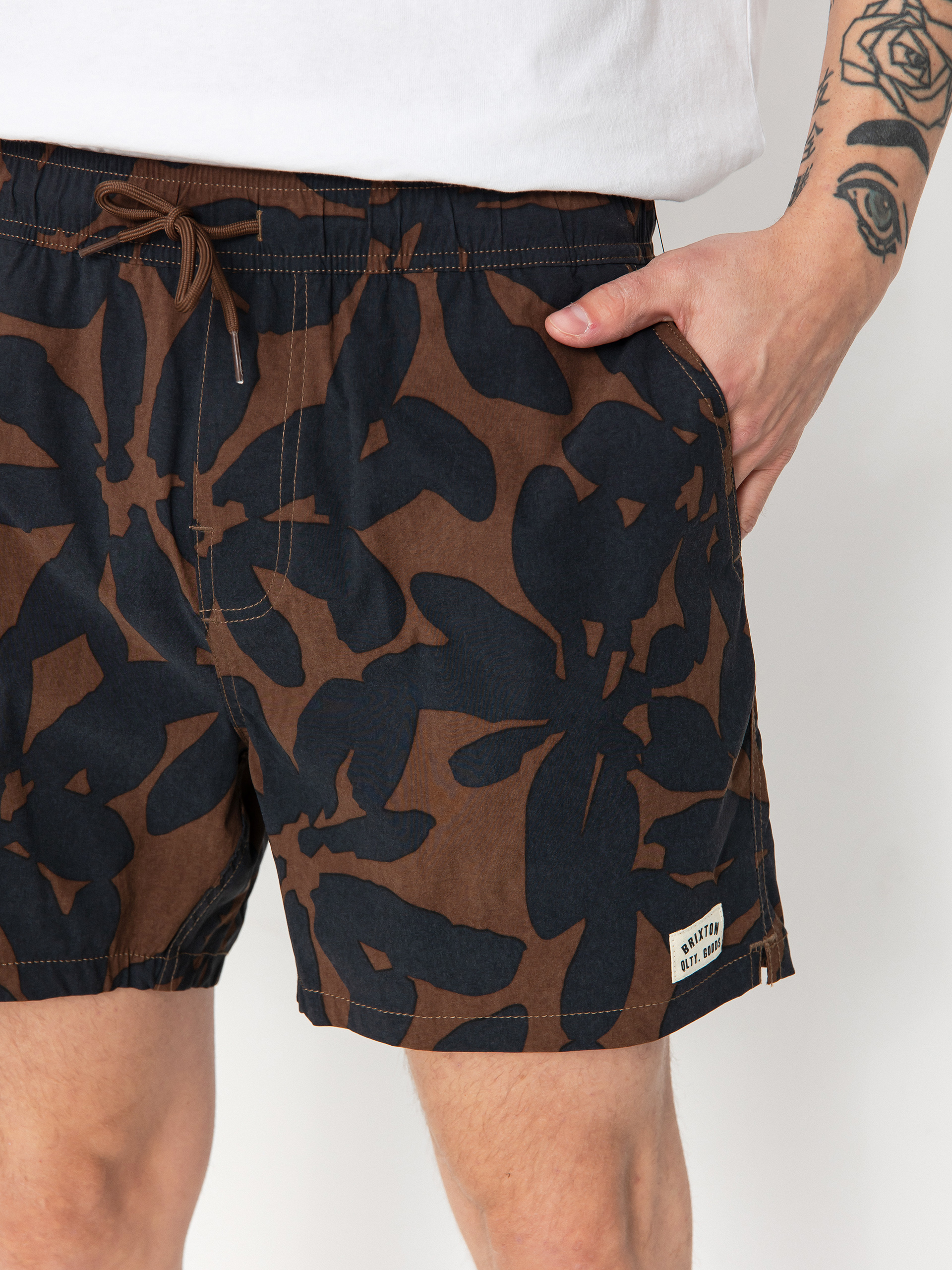 Pantaloni scurți Brixton Everyday Hybrid 5 (pinecone brown floral)