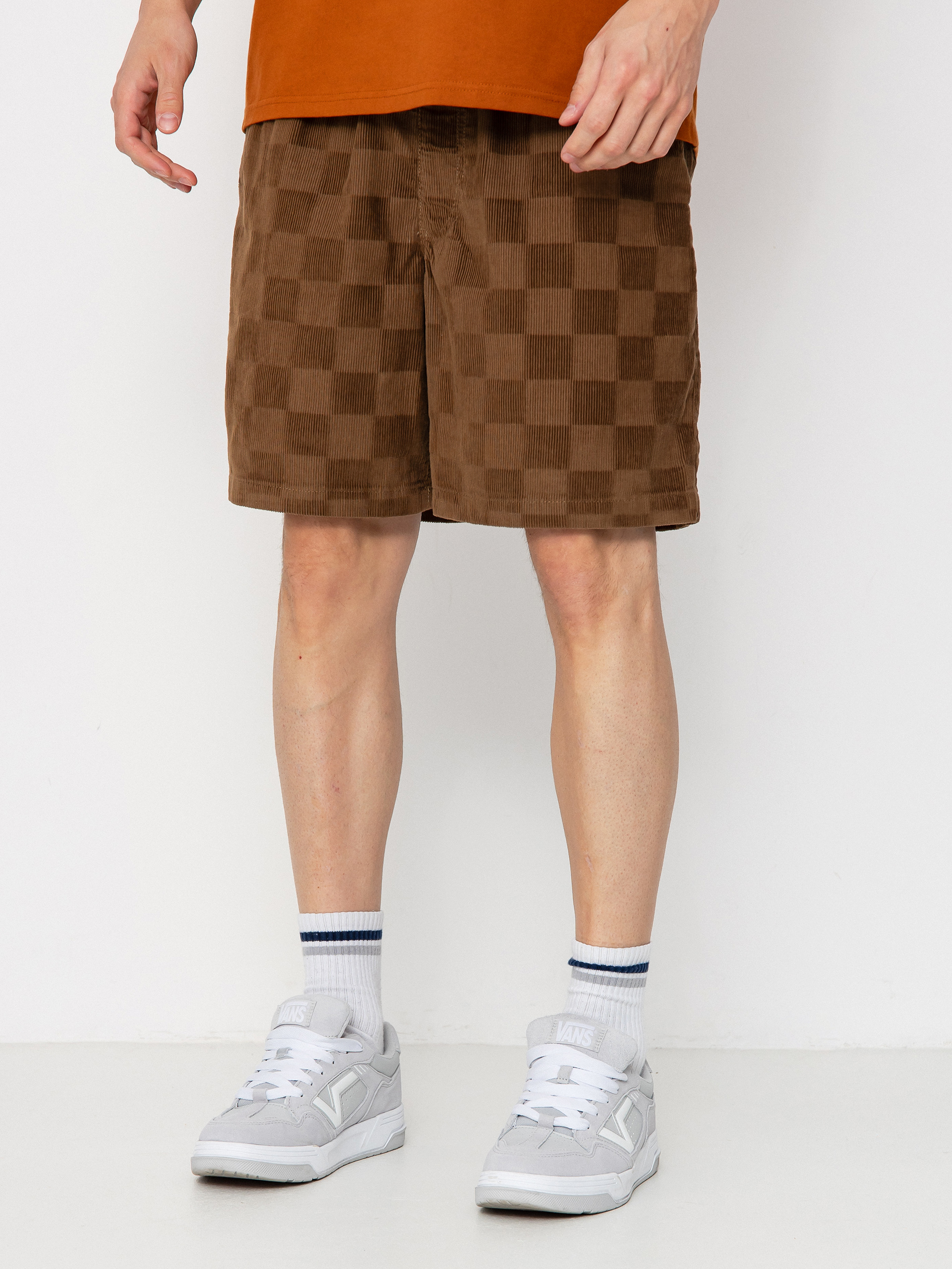 Pantaloni scurți Vans Range Checkbrd Cord Loose (sepia)