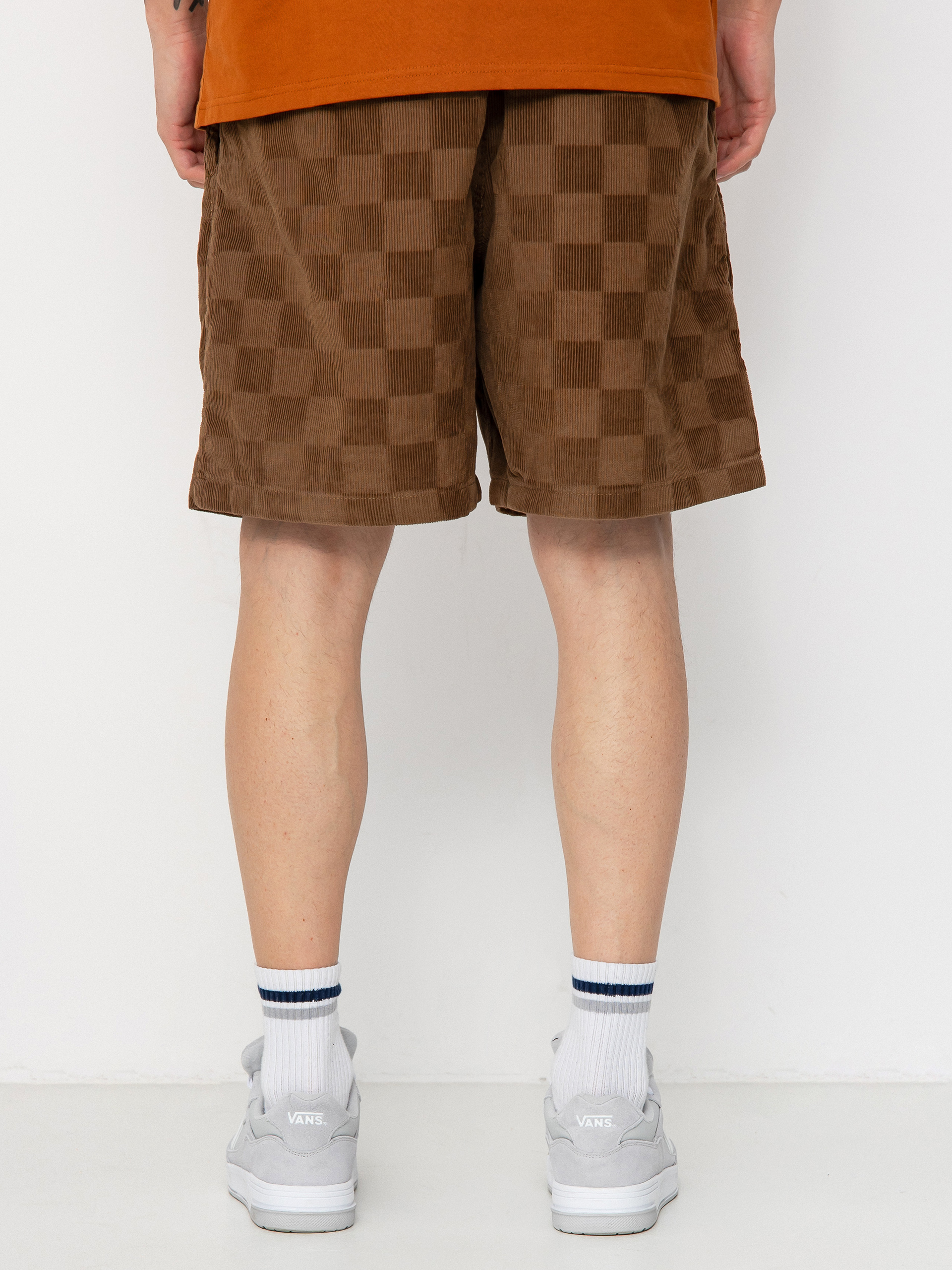 Pantaloni scurți Vans Range Checkbrd Cord Loose (sepia)