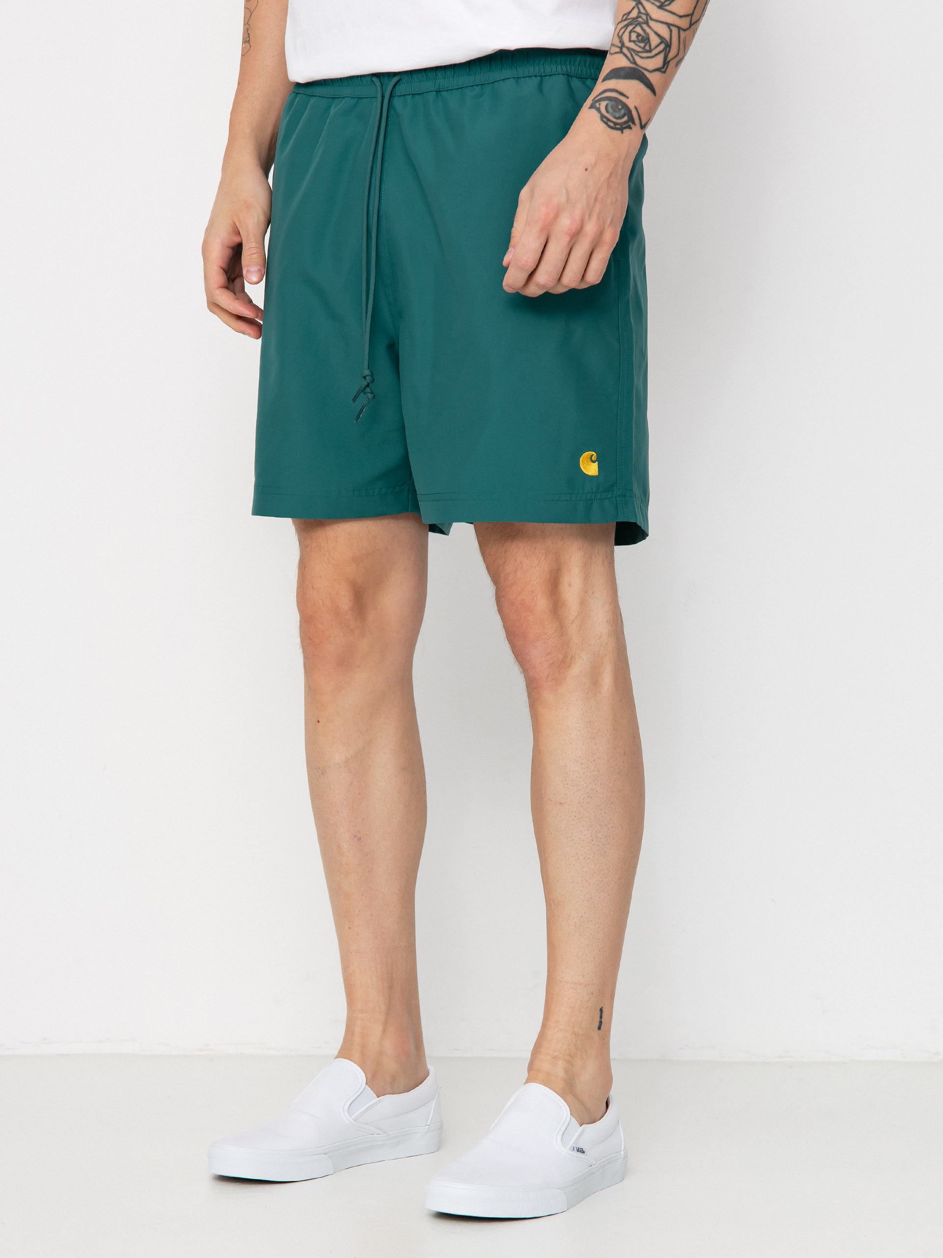 Pantaloni scurți Carhartt WIP Chase Swim (rainforest/gold)