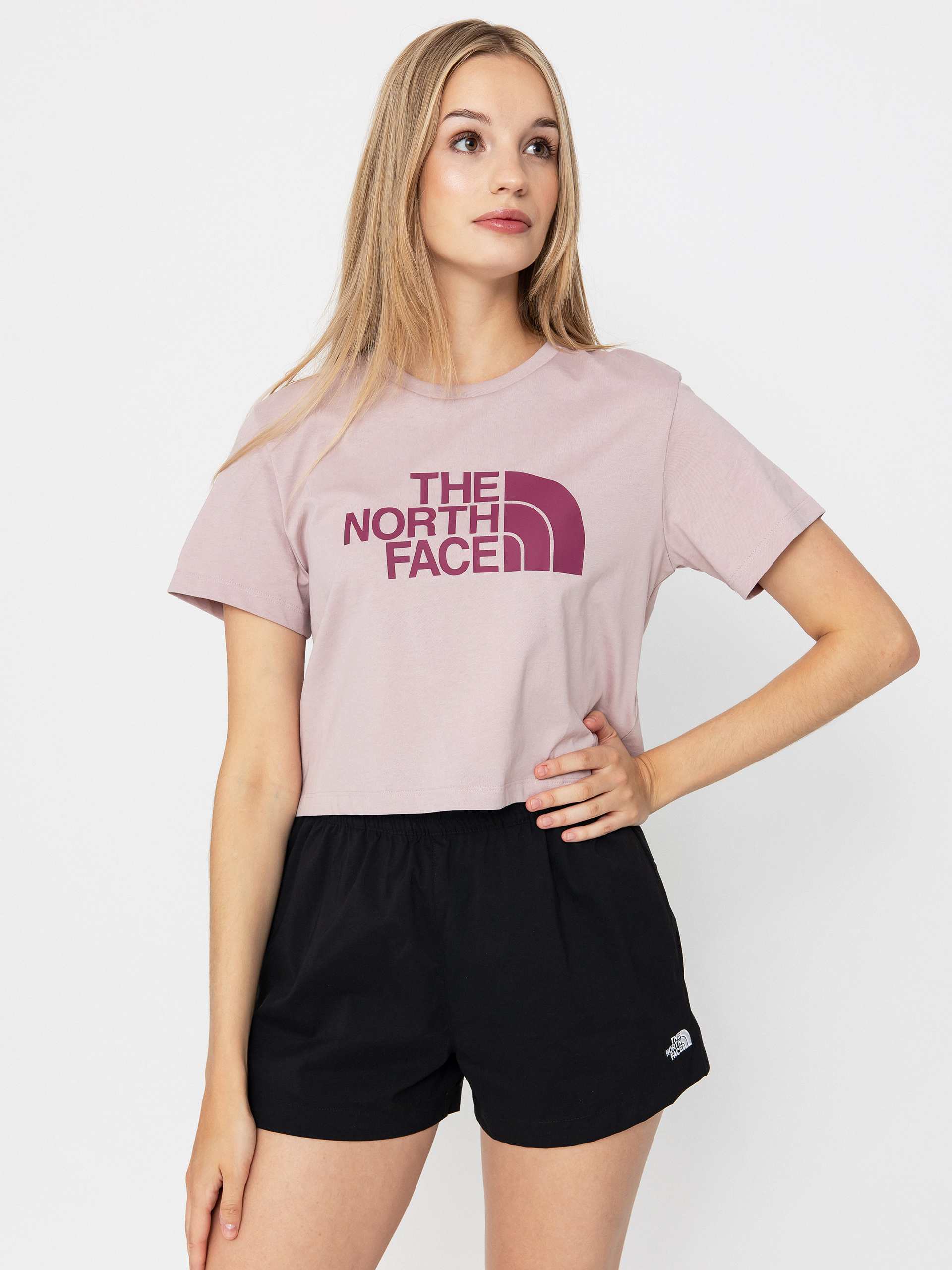 Tricou The North Face Easy Relaxed Cropped Wmn (metal pink/cyber berry)