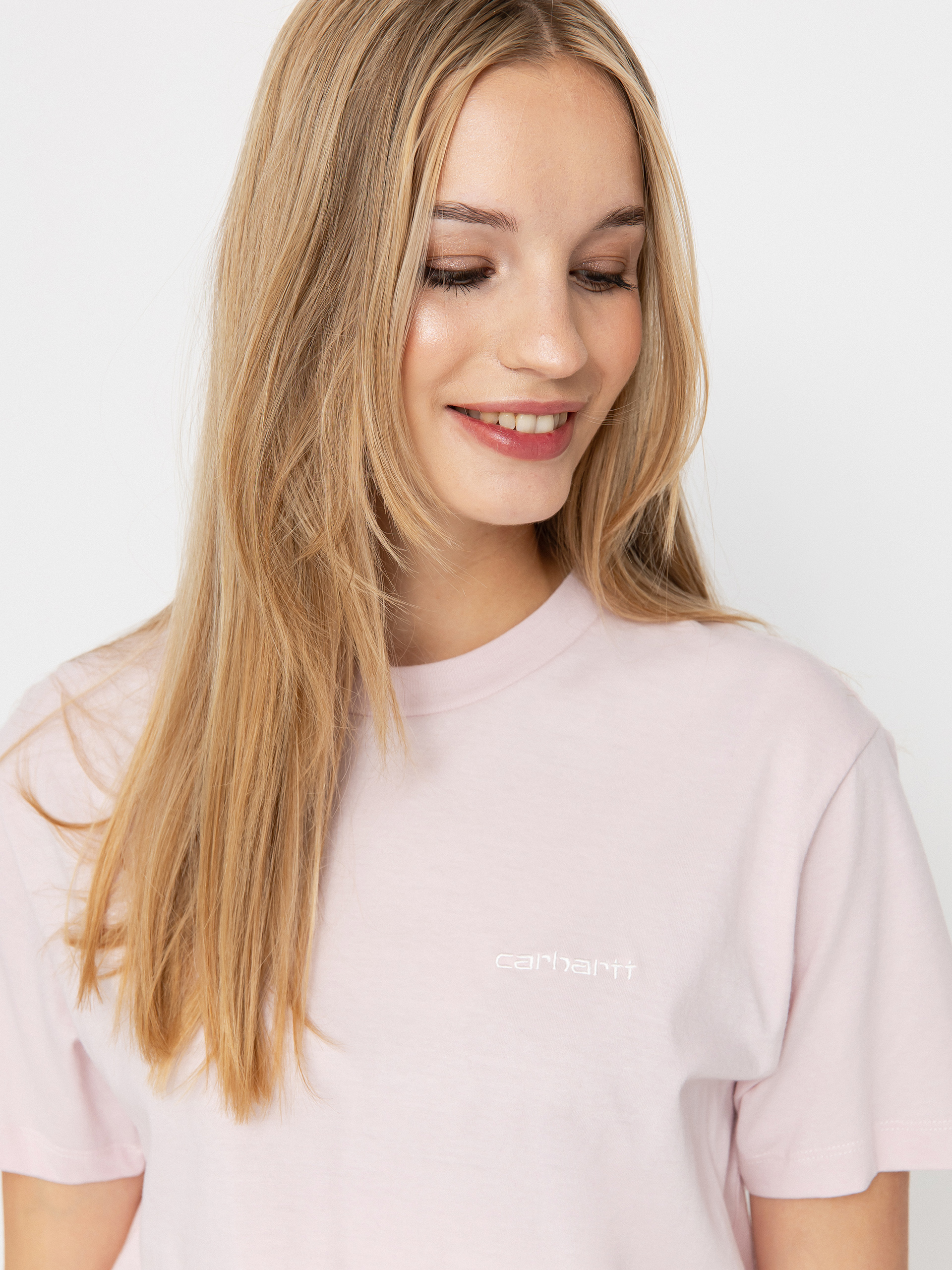 Tricou Carhartt WIP Script Embroidery Wmn (air pink/wax)