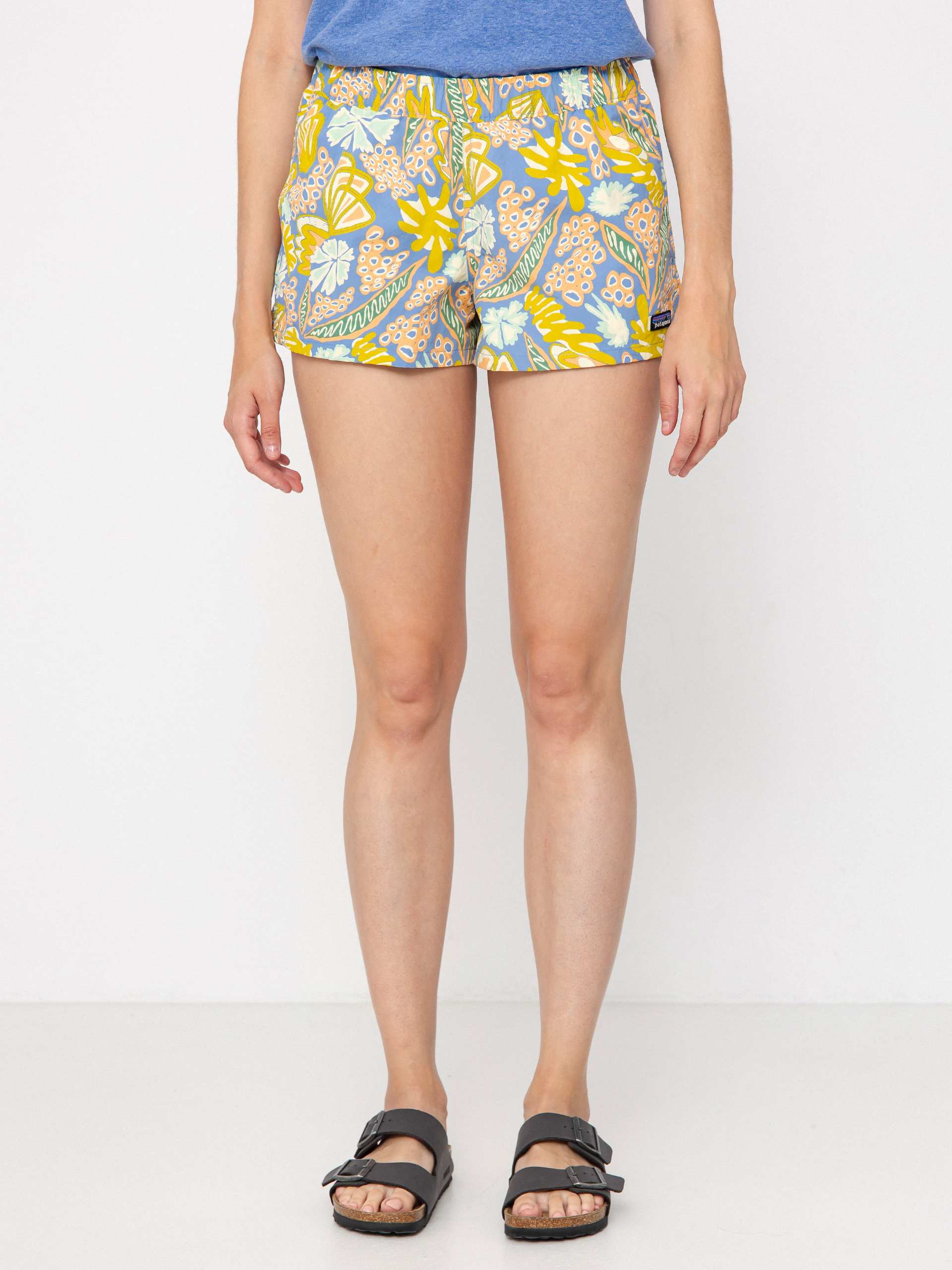 Pantaloni scuru021bi Patagonia Barely Baggies 2 1/2 in Wmn (flourish/abundant blue)