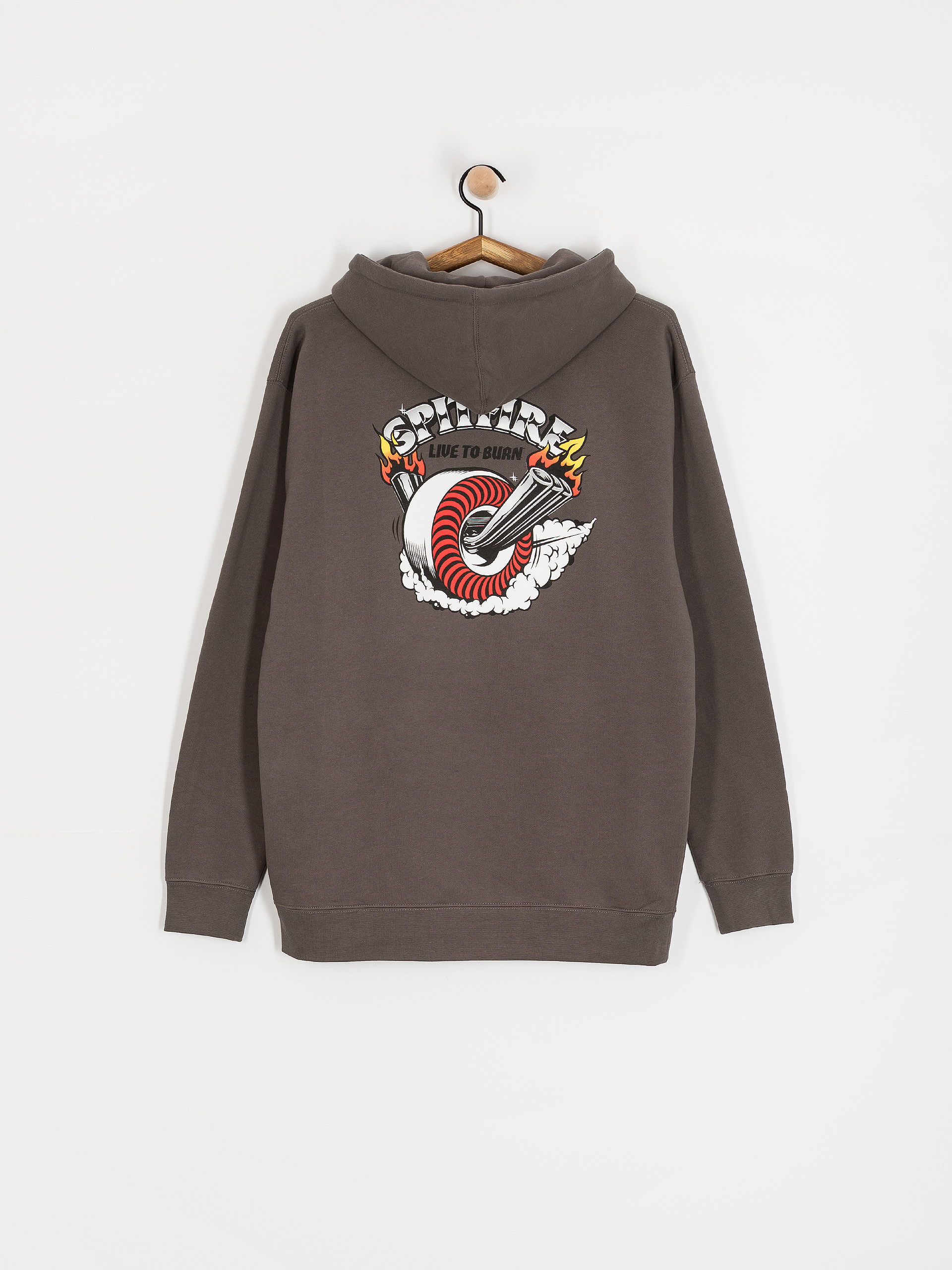 Hanorac cu glugă Spitfire Burnout HD (charcoal solid w/multi color prints)