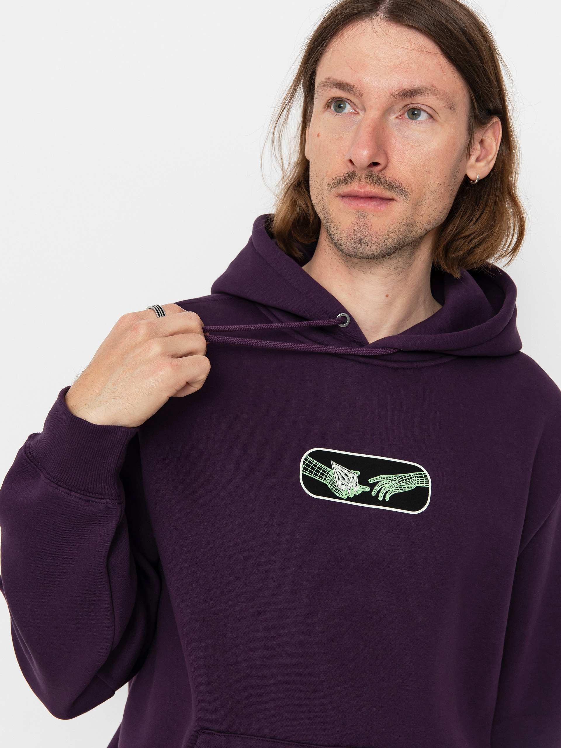 Hanorac cu glugă Volcom Noder HD (grape royale)