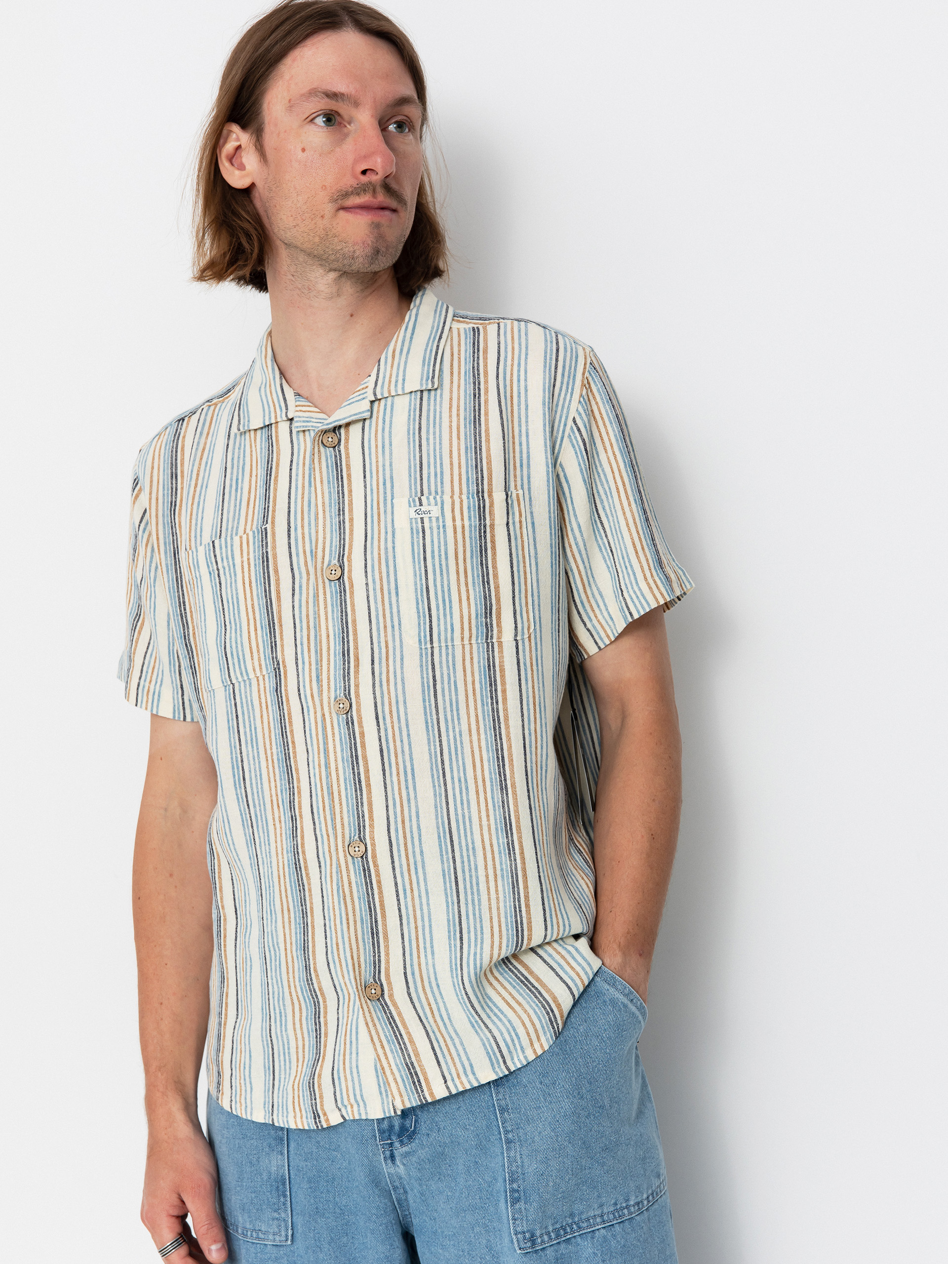 Tricou RVCA Exotica Stripe (natural)