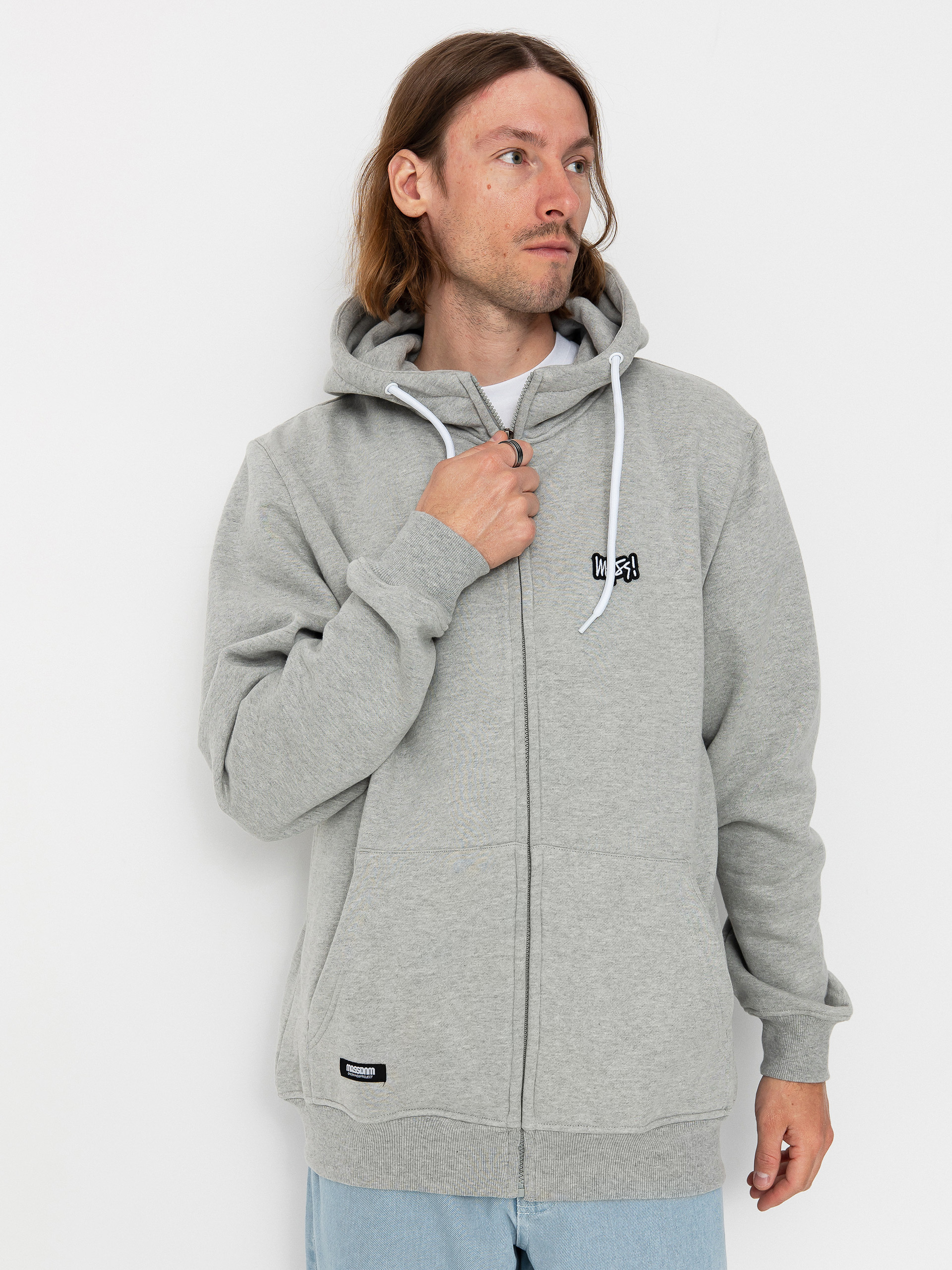 Hanorac cu glugă MassDnm Signature Patch ZHD (lt heather grey)