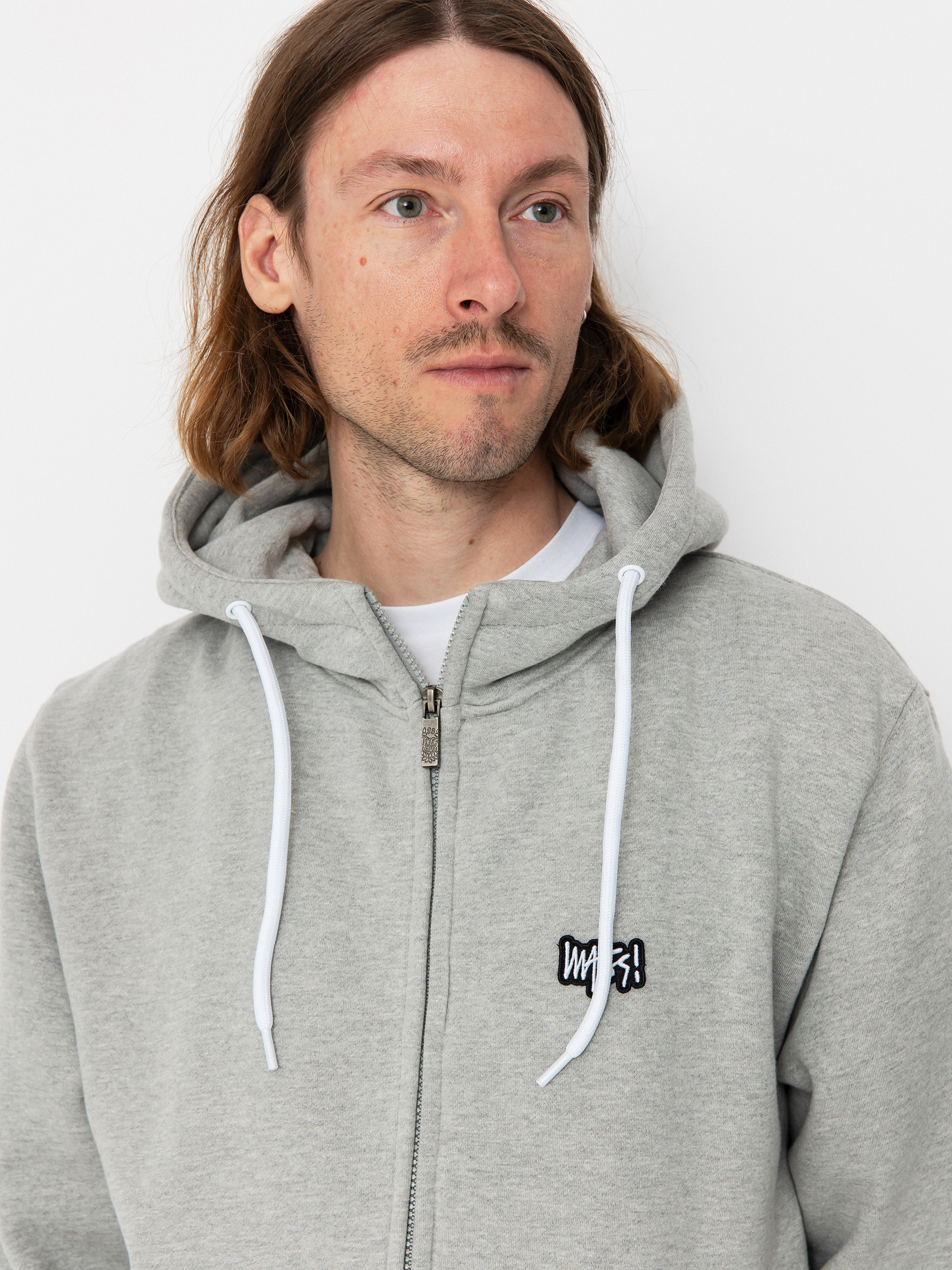 Hanorac cu glugă MassDnm Signature Patch ZHD (lt heather grey)