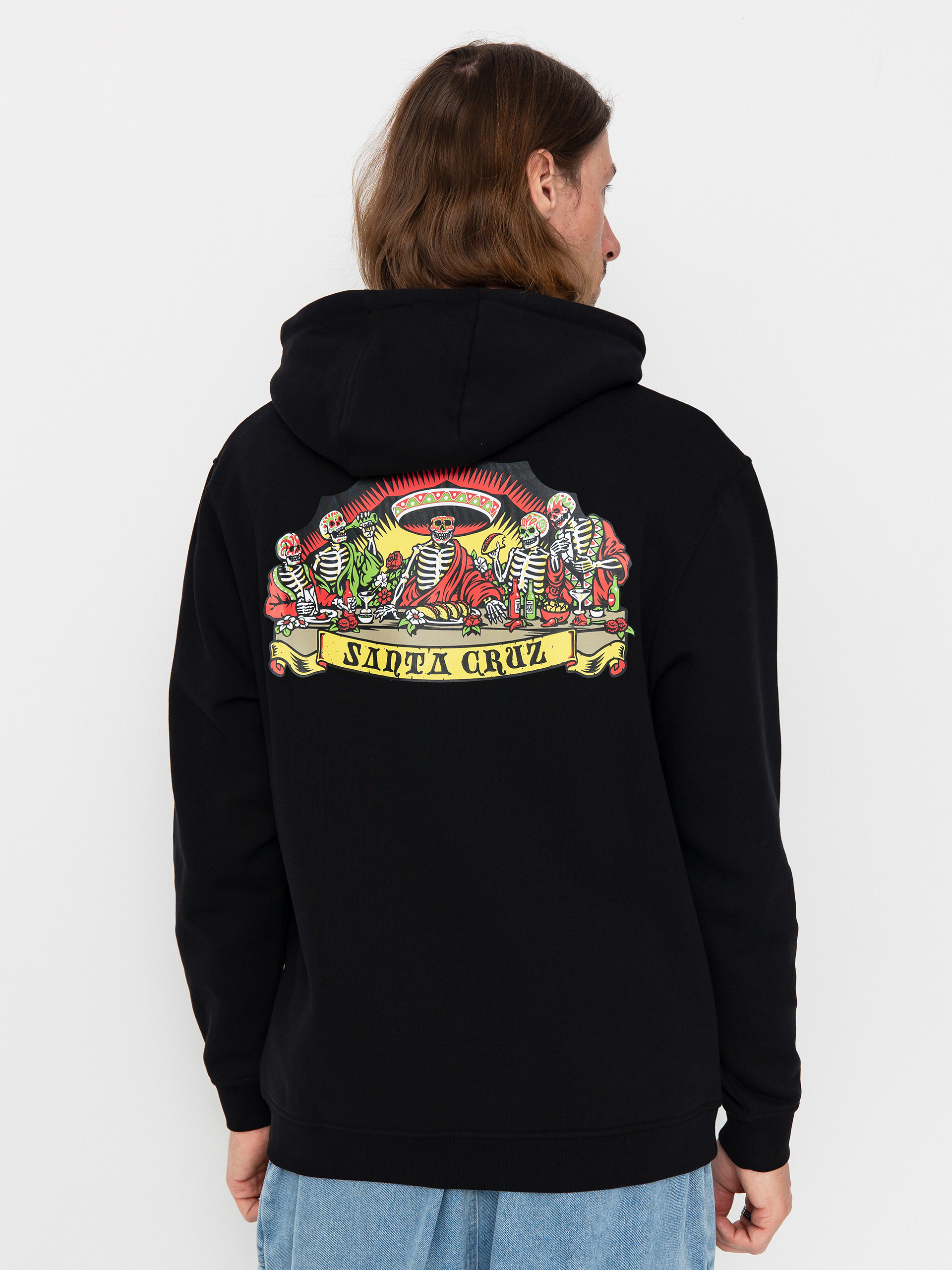 Hanorac cu glugă Santa Cruz Guzman Scroll Front HD (black)