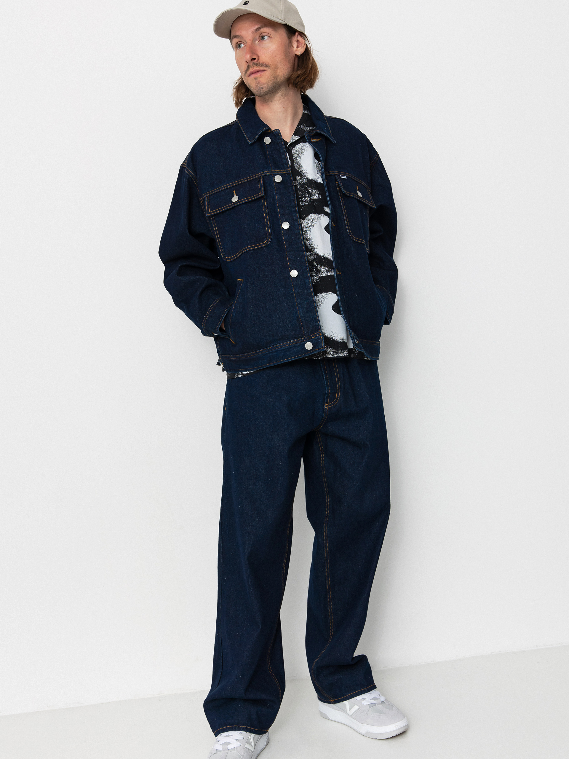 Geacă OBEY Opena Jacket (rinse indigo)