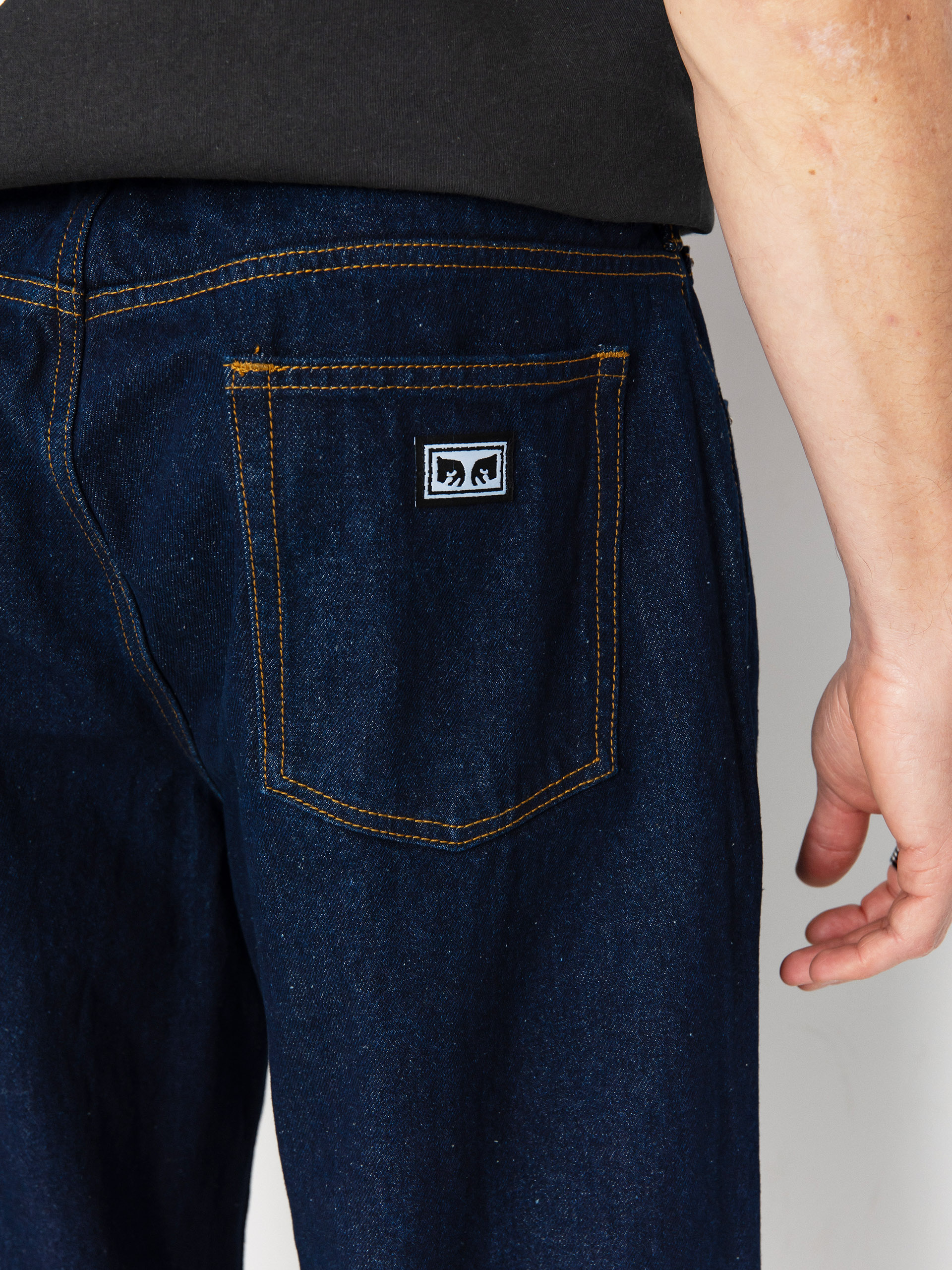 Pantaloni OBEY Bigwig Baggy Denim (rinse indigo)