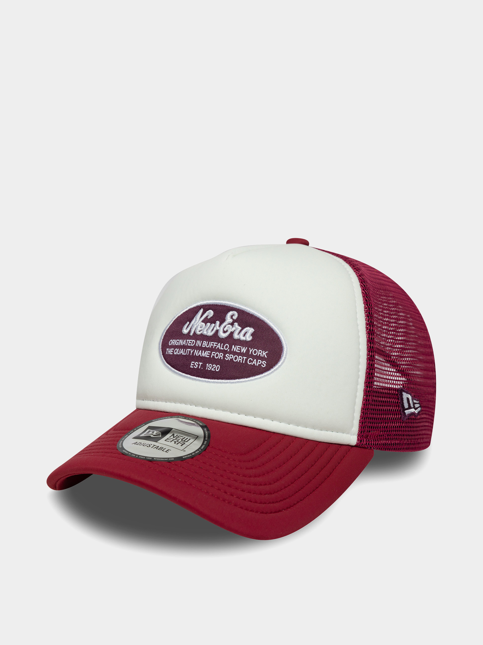 Șapcă New Era Oval Foam Patch Trucker (cherry/white)