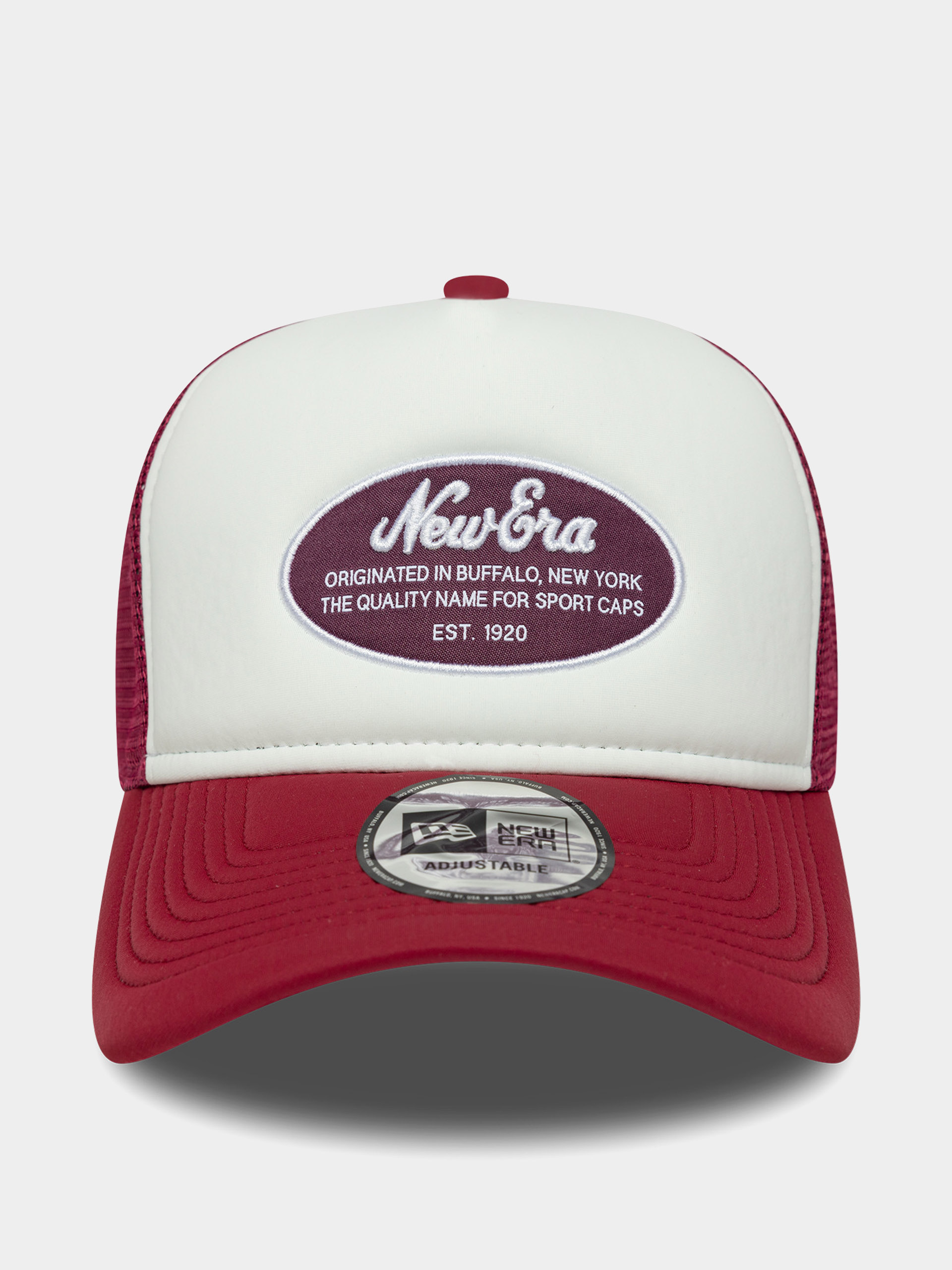 Șapcă New Era Oval Foam Patch Trucker (cherry/white)