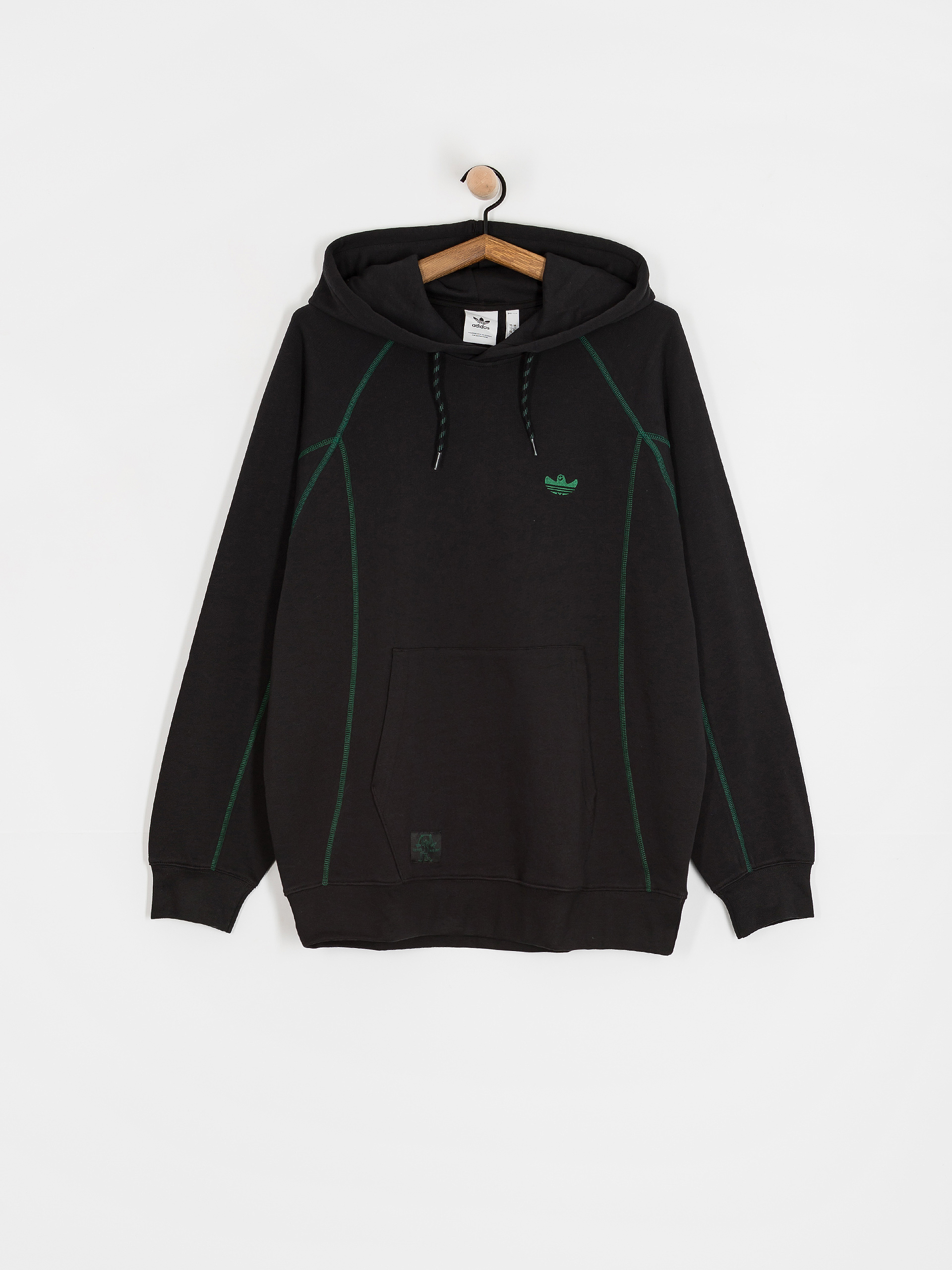 Hanorac cu glugă adidas Shmoo Fw HD (black/drkgrn)