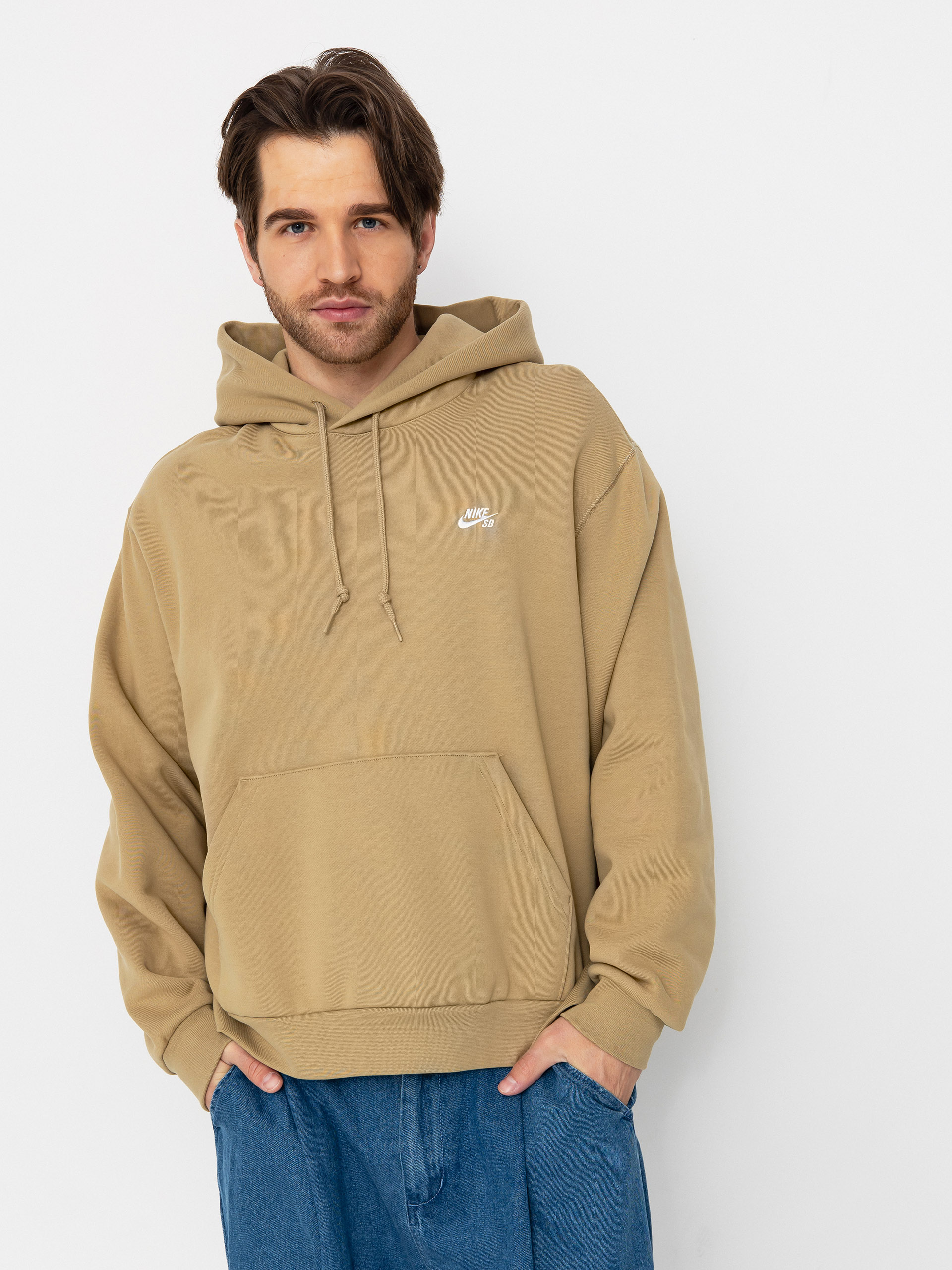 Hanorac cu glugă Nike SB Essential Logo HD (parachute beige/white)