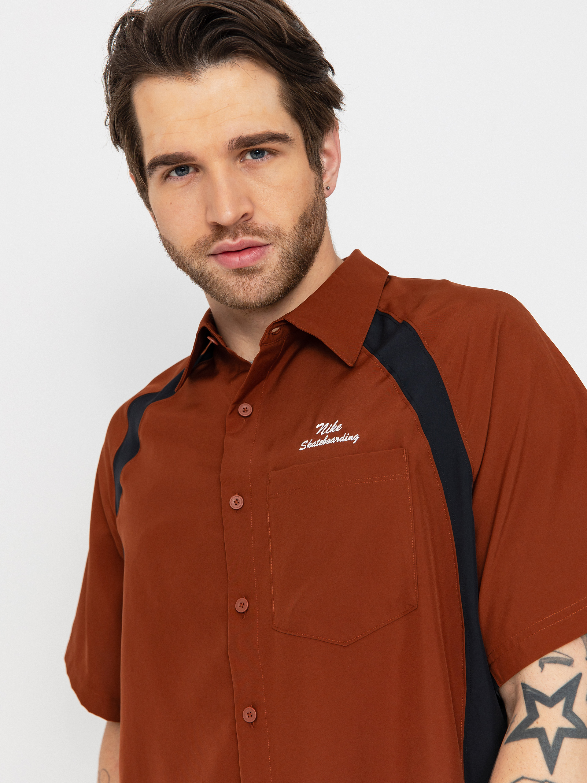 Cămașă Nike SB Dri Fit Bowler2 Woven (cinnamon/black/white)