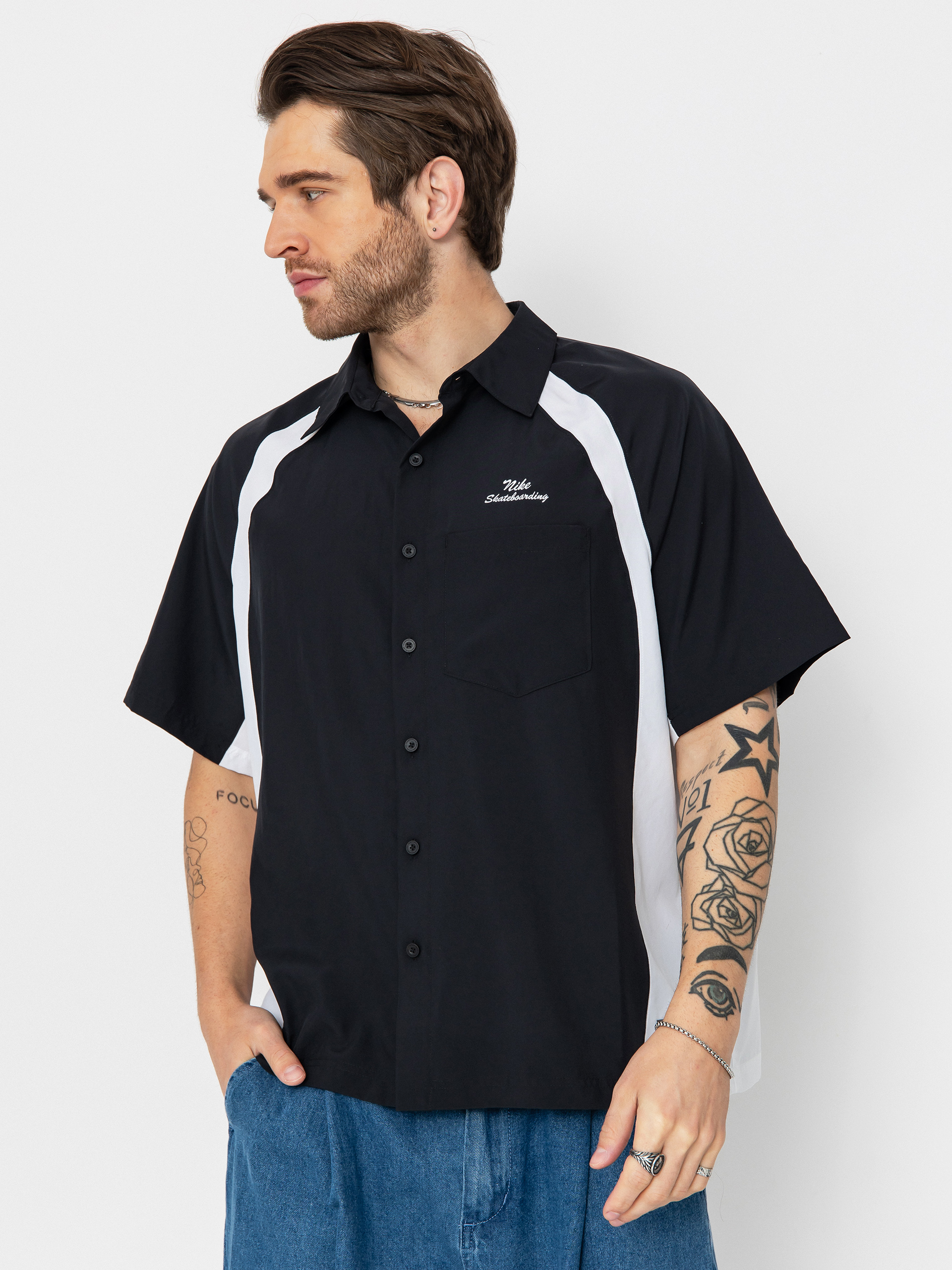 Cămașă Nike SB Dri Fit Bowler2 Woven (black/white/white)