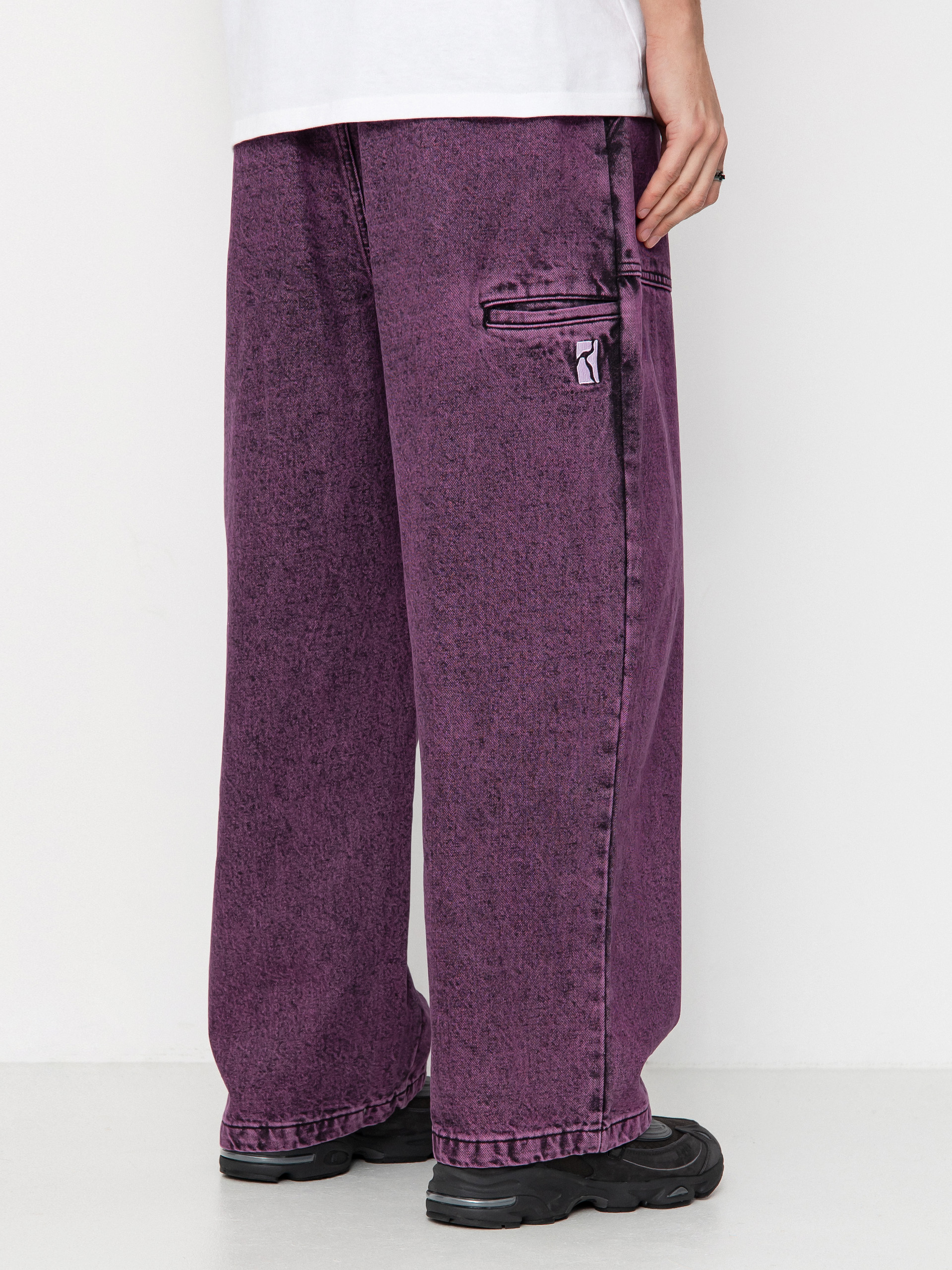 Pantaloni Poetic Collective Painter (purple acid wash denim)