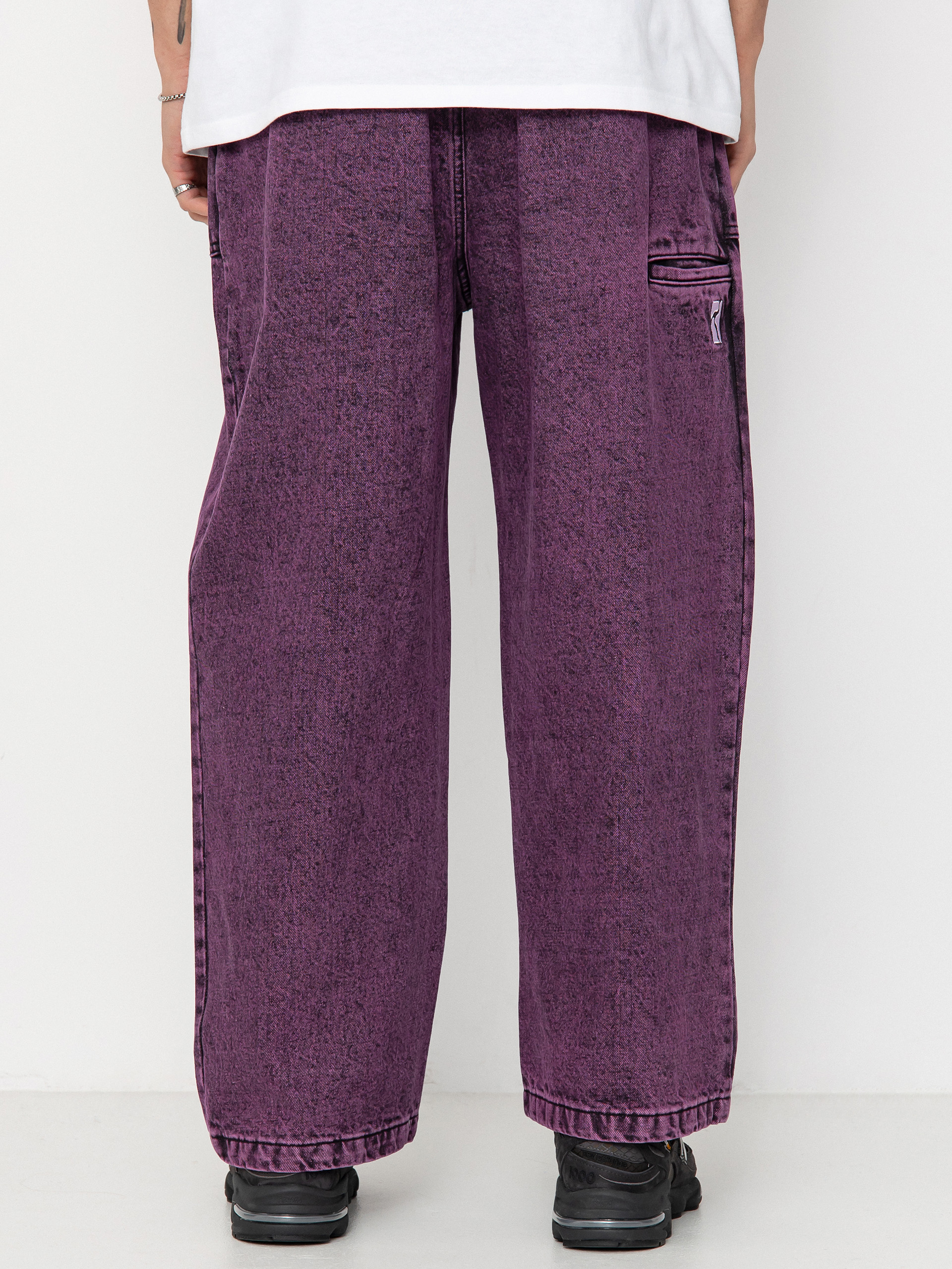 Pantaloni Poetic Collective Painter (purple acid wash denim)