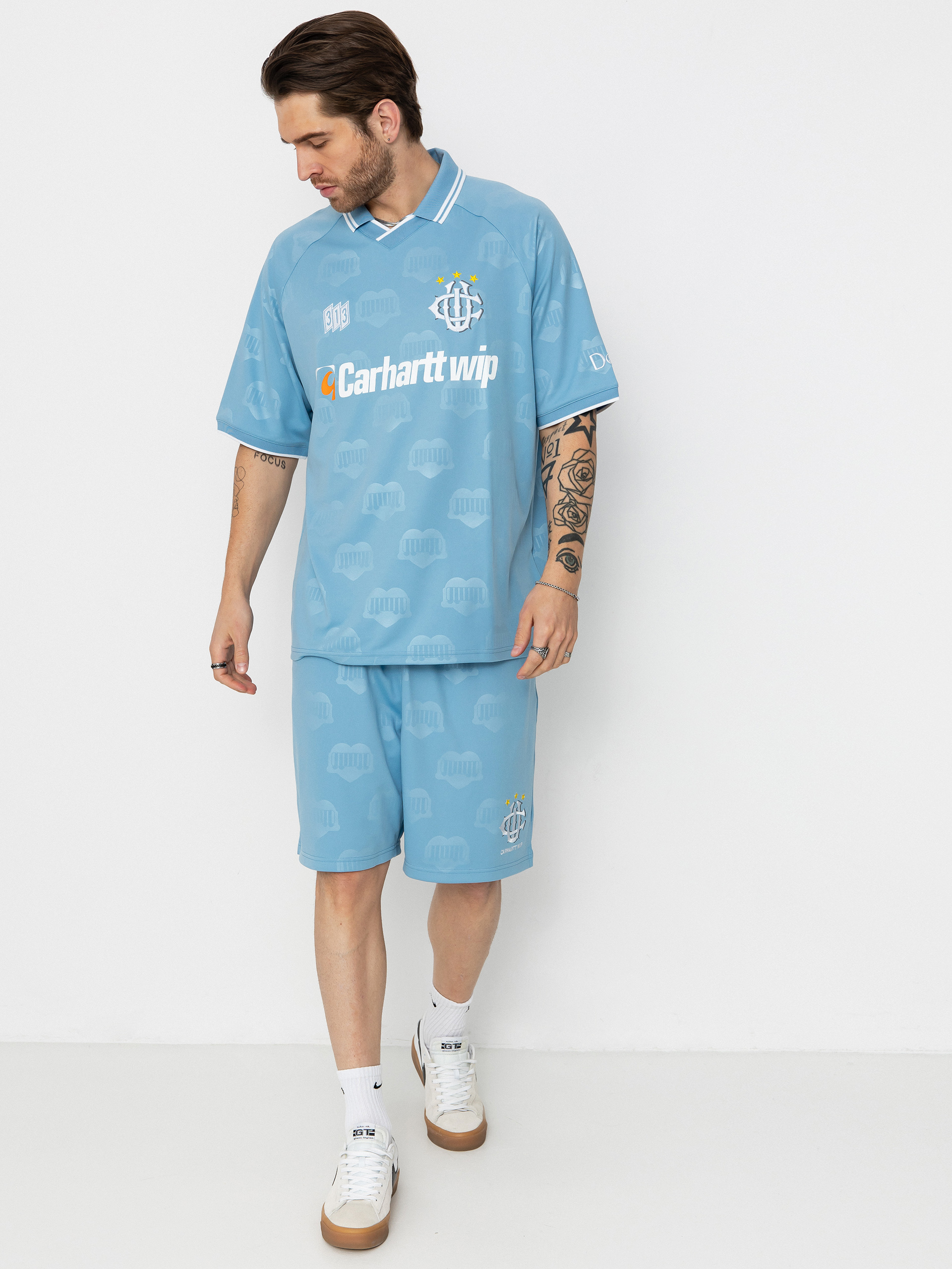 Tricou Carhartt WIP Hartts Football (heart train jacquard/bluebird)