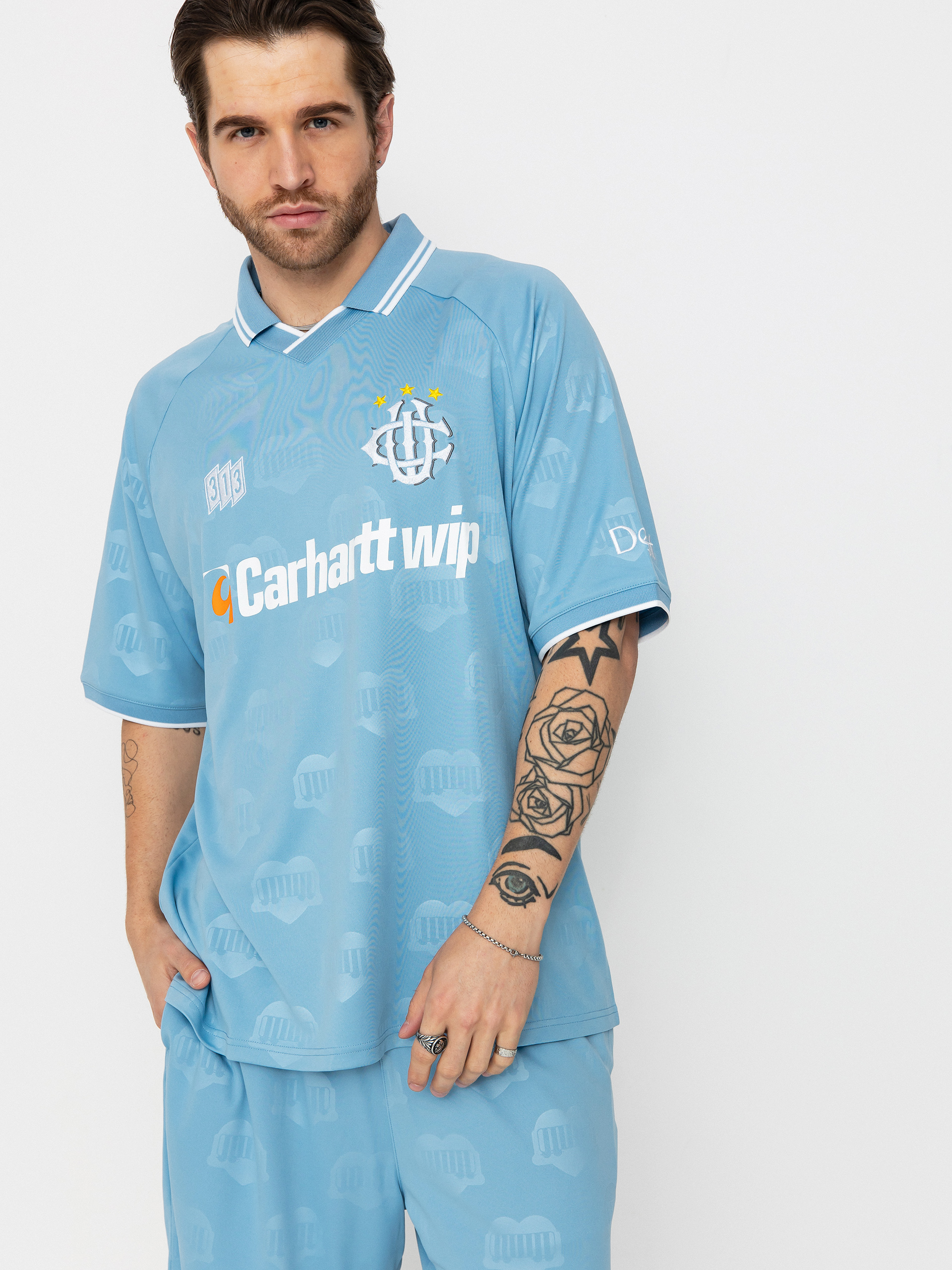 Tricou Carhartt WIP Hartts Football (heart train jacquard/bluebird)