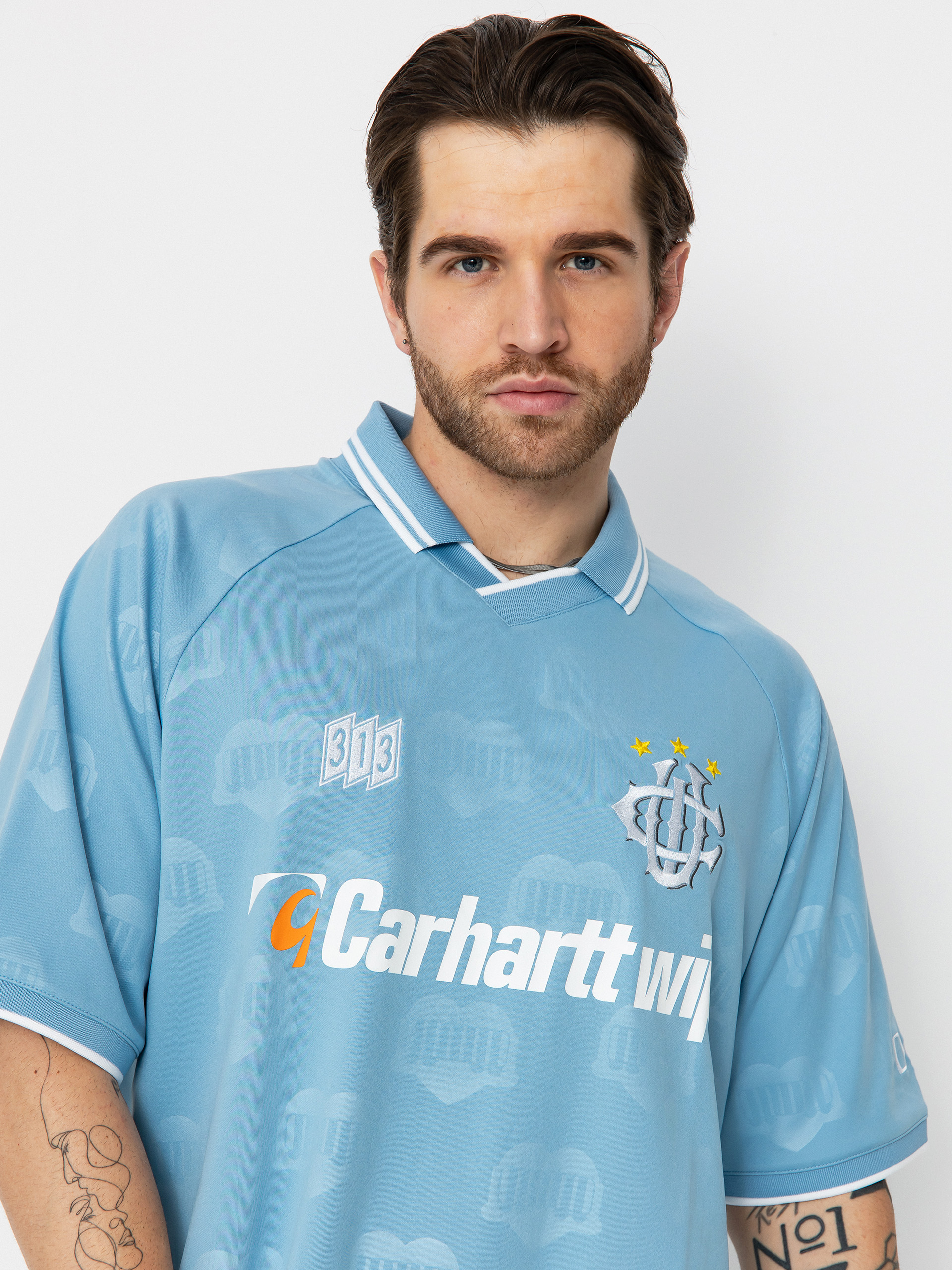 Tricou Carhartt WIP Hartts Football (heart train jacquard/bluebird)