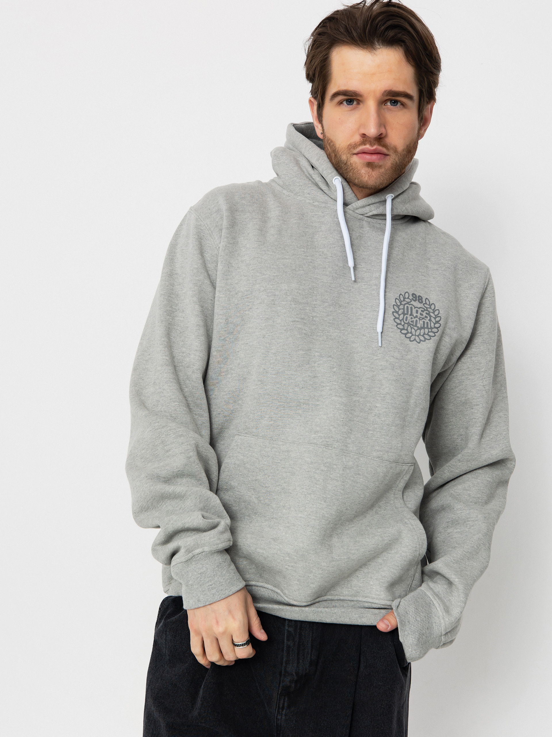 Hanorac cu glugă MassDnm Base Back HD (lt heather grey)